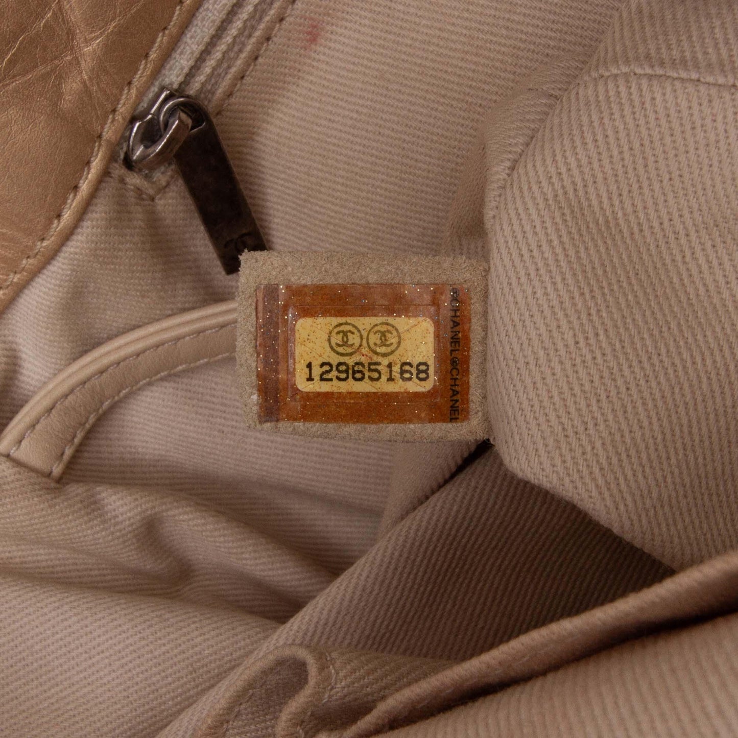 Gold Chanel Distressed Calfskin Shopping In Moscow Tote