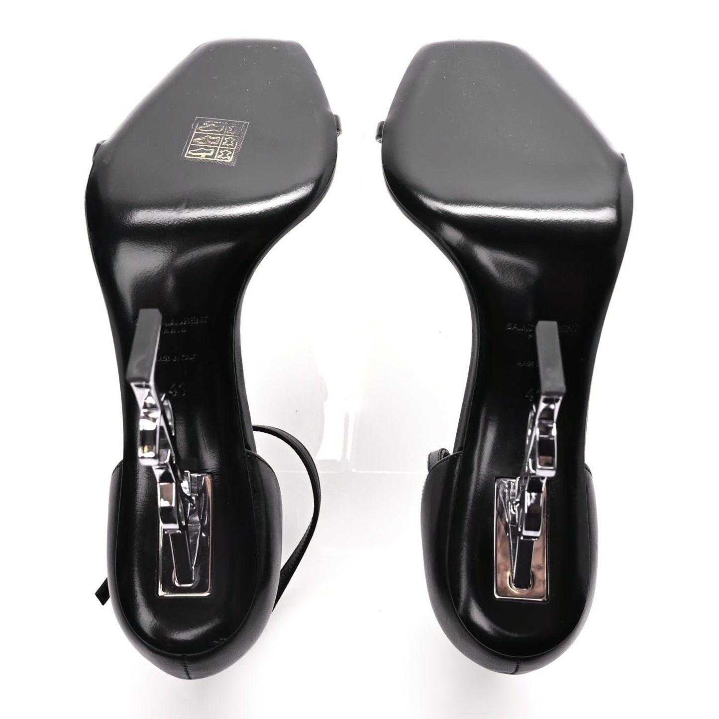 Saint Laurent Calfskin Opyum 110 Sandals Black