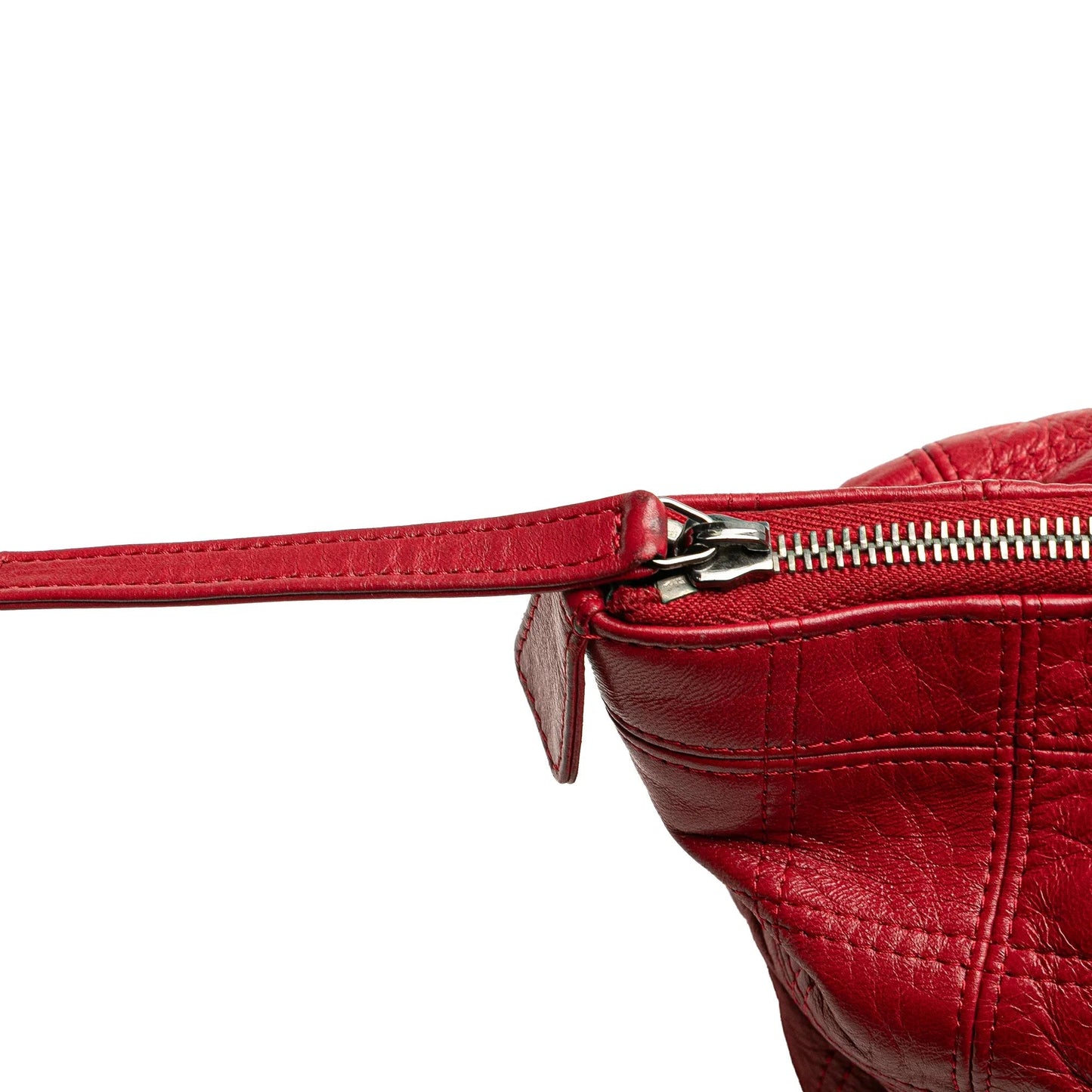 Red Chanel Lambskin Square Stitched Lax Handbag