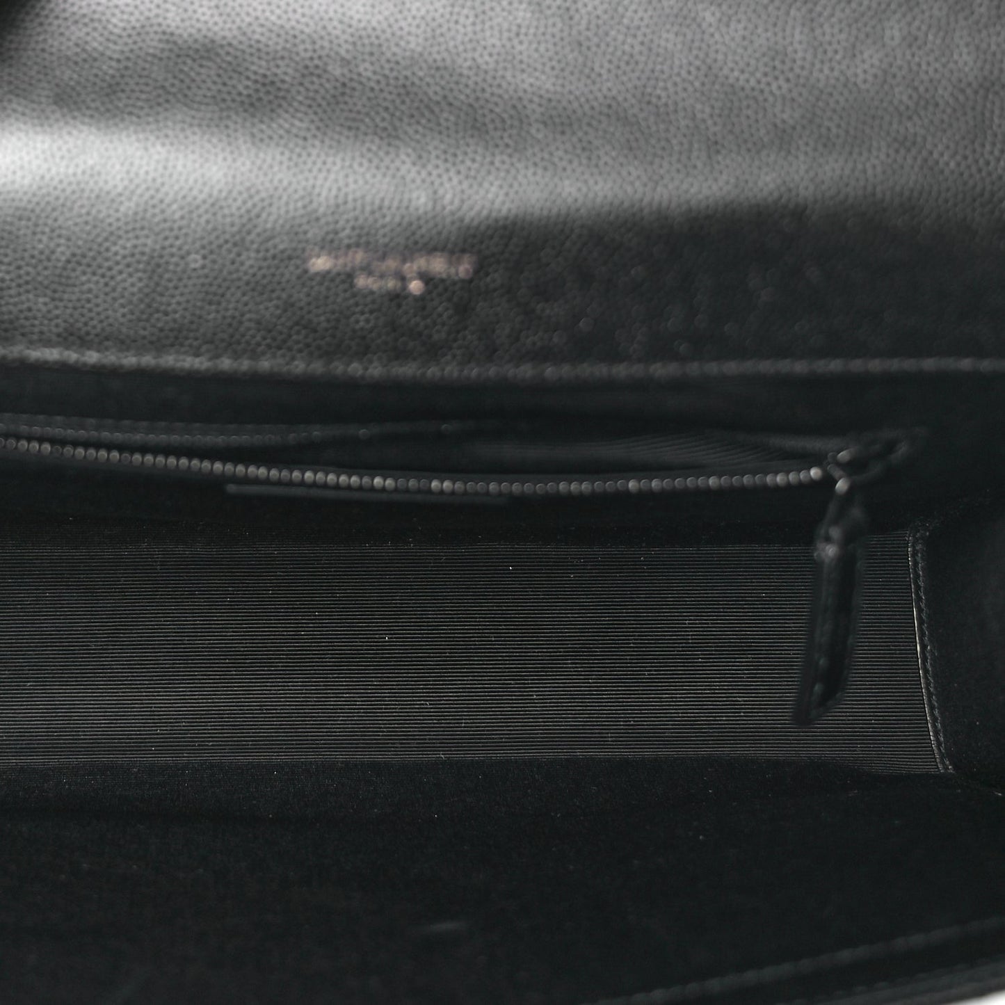 Saint Laurent Grain De Poudre Textured Mixed Matelasse Large Triquilt Monogram Monochrome Satchel Black