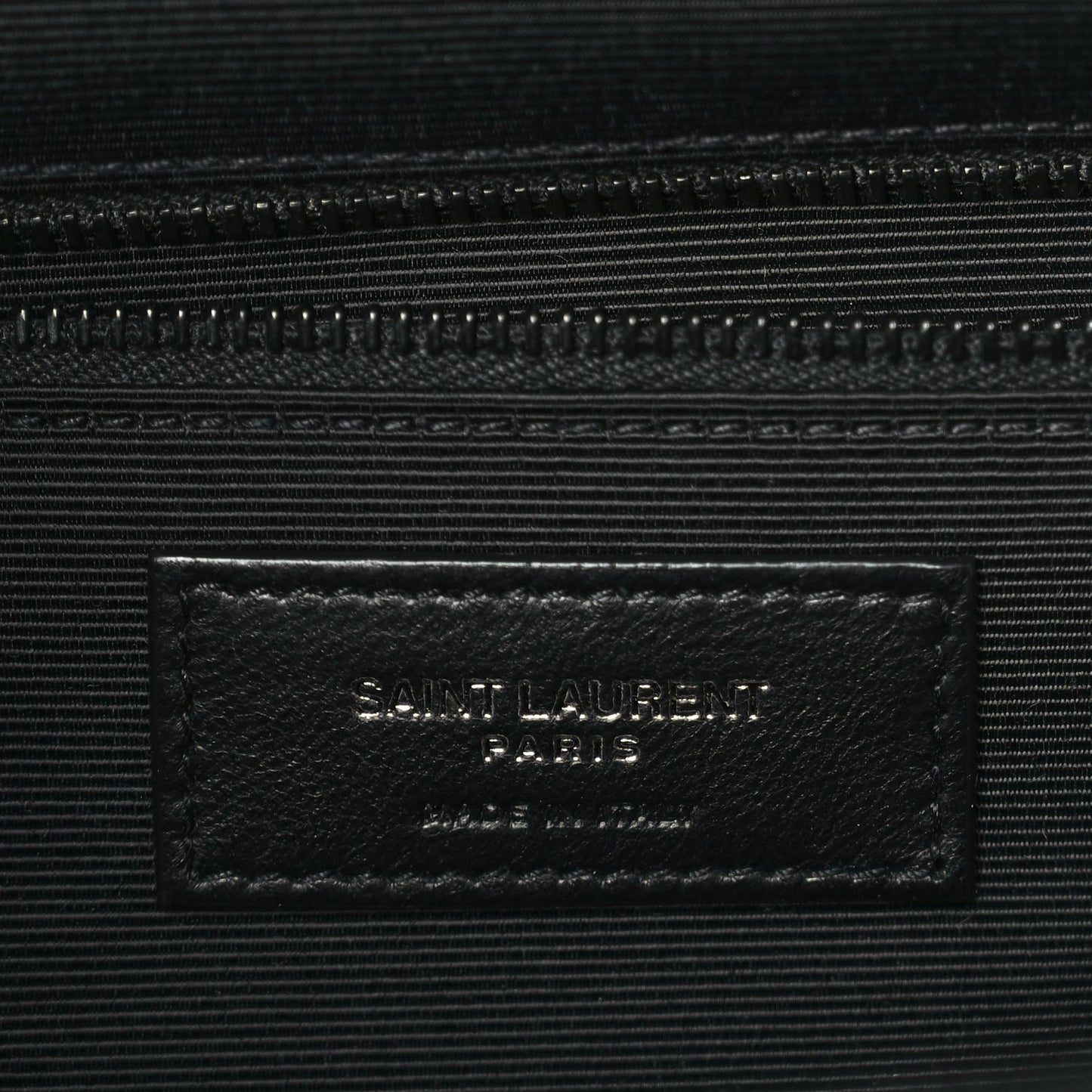 Saint Laurent Grain De Poudre Textured Mixed Matelasse Large Triquilt Monogram Monochrome Satchel Black