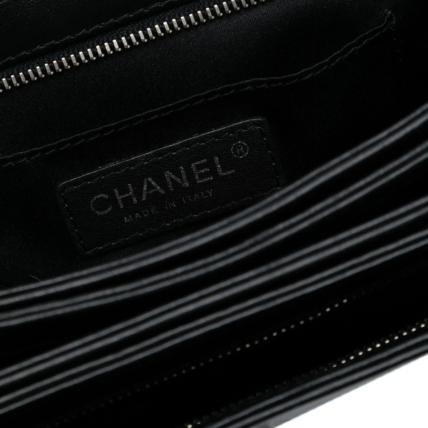 Black Chanel Medium Quilted Lambskin Clams Pocket Accordion Flap Shoulder Bag