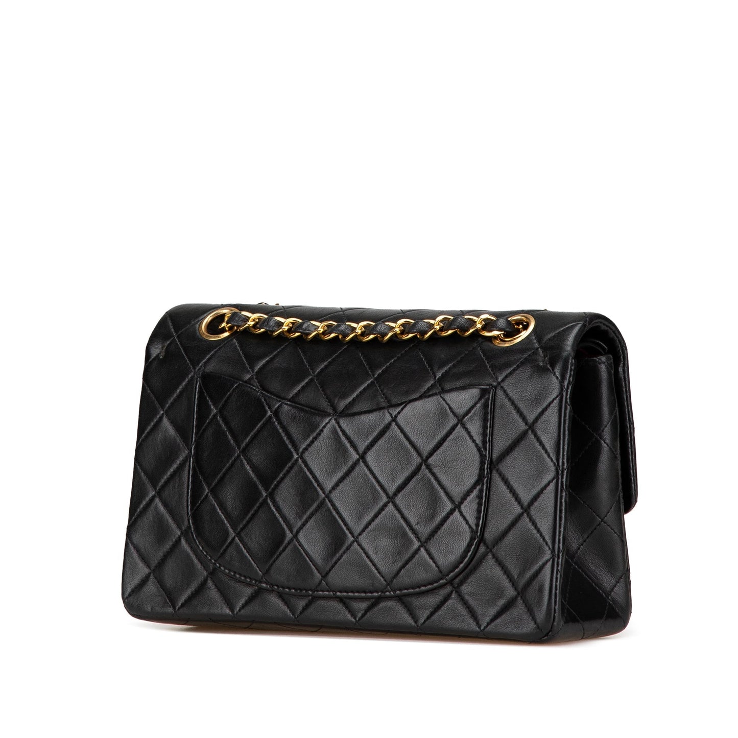 Black Chanel Small Classic Lambskin Double Flap Shoulder Bag