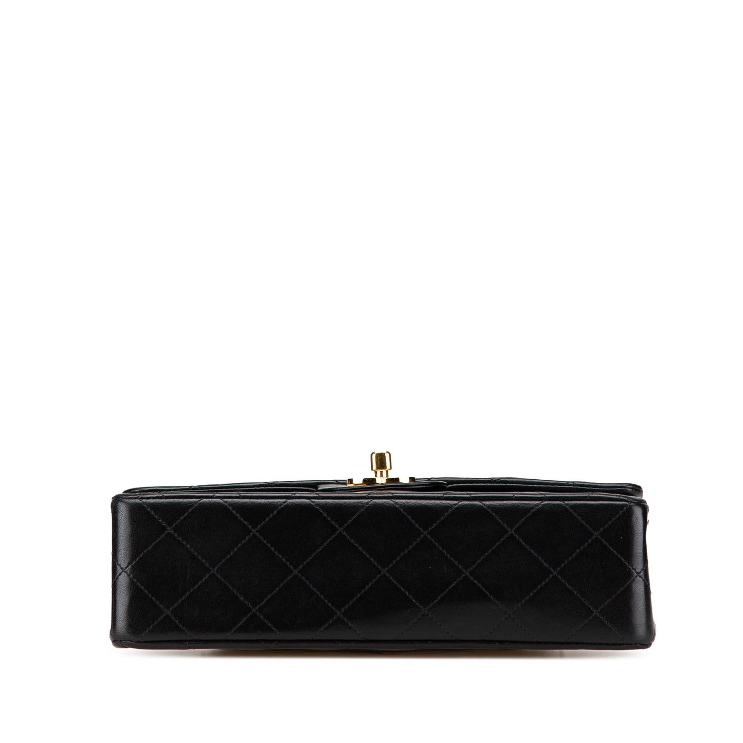 Black Chanel Small Classic Lambskin Double Flap Shoulder Bag