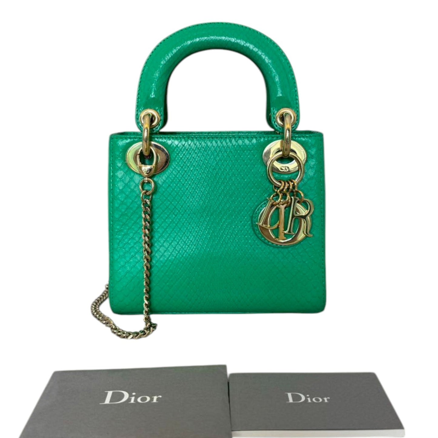 Lady Dior Mini Python Quilted Green GHW