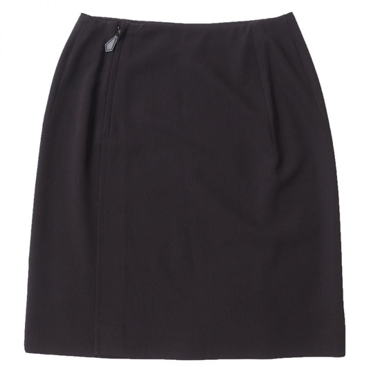 HERMES skirt wool Dark brown 34
