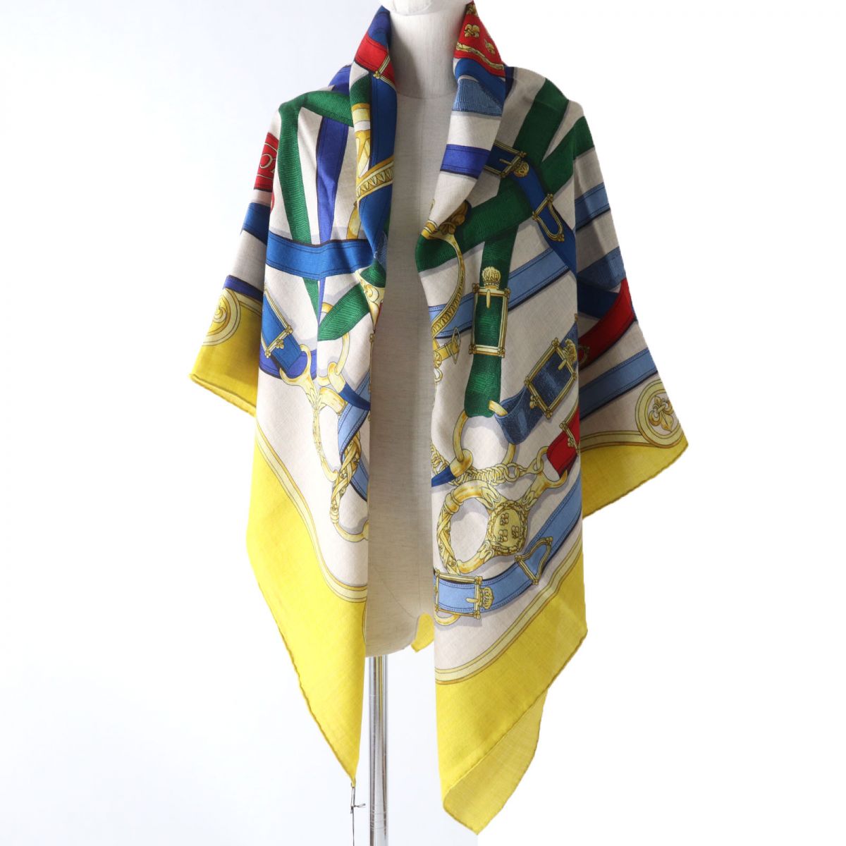 HERMES shawl Main: 70% cashmere, Main: 30% silk multicolor Women  d