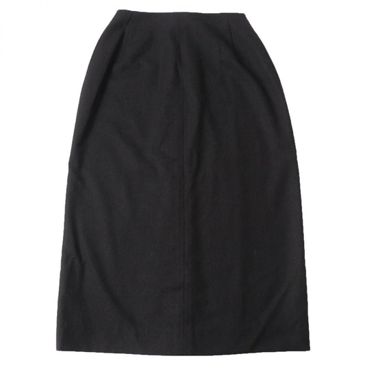 HERMES skirt Main: 97% wool, Main: 3% polyurethane, Accessories: Natural leather, Cowhide Dark brown Women 34  d