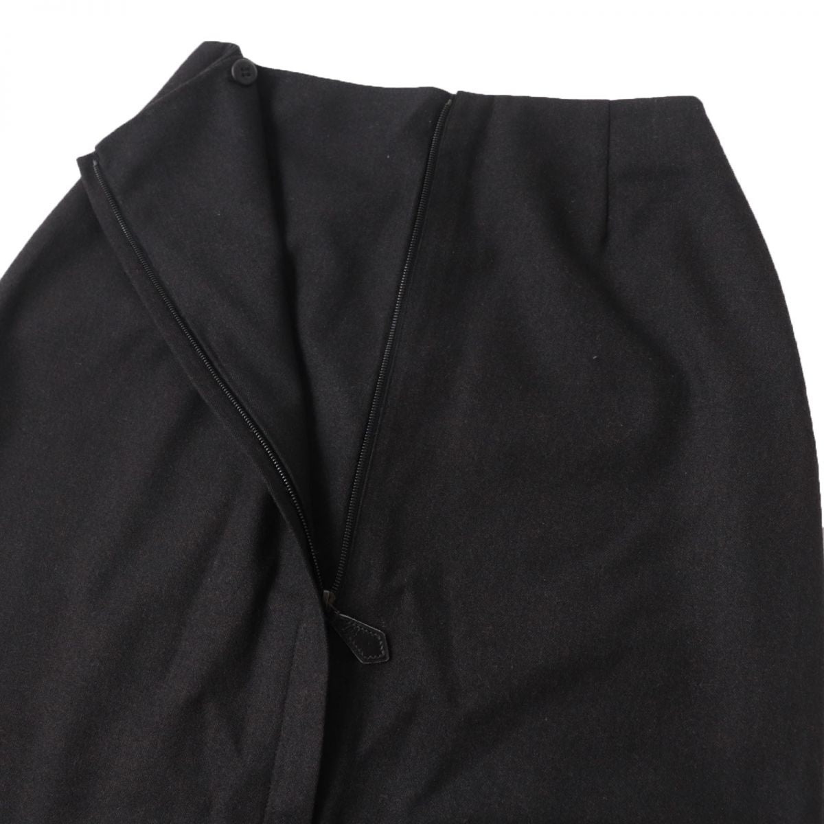 HERMES skirt Main: 97% wool, Main: 3% polyurethane, Accessories: Natural leather, Cowhide Dark brown Women 34  d