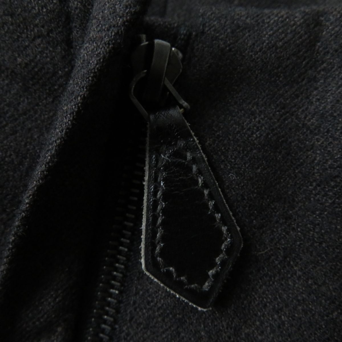 HERMES skirt Main: 97% wool, Main: 3% polyurethane, Accessories: Natural leather, Cowhide Dark brown Women 34  d