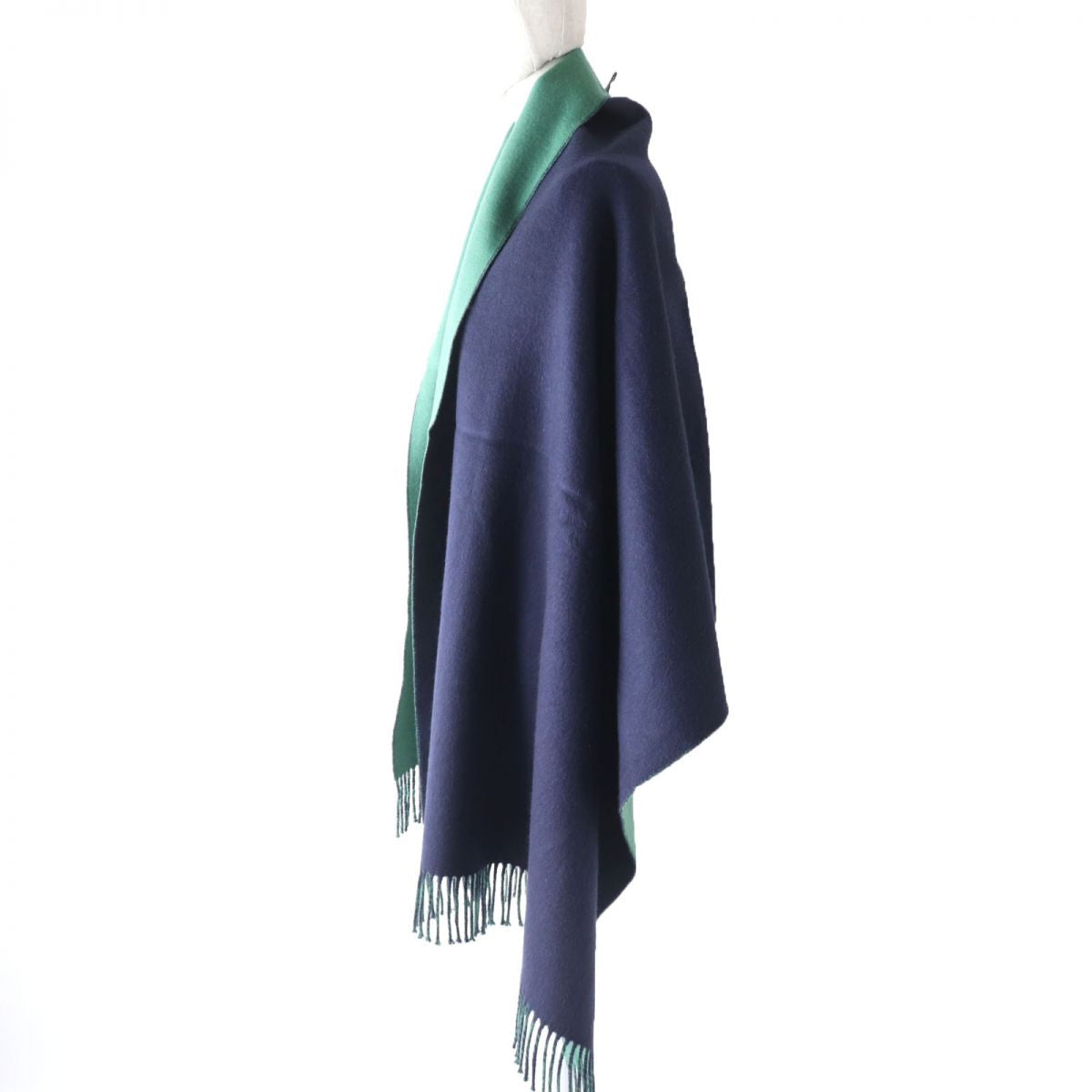 HERMES Stall Main: 100% cashmere Navy x green Women  d