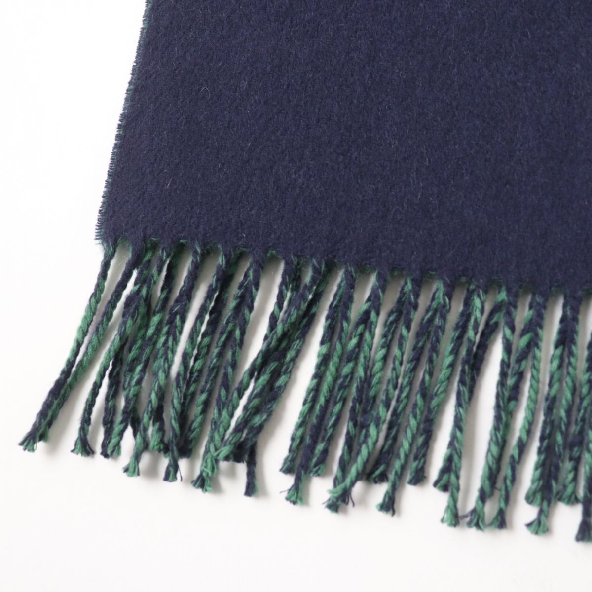HERMES Stall Main: 100% cashmere Navy x green Women  d