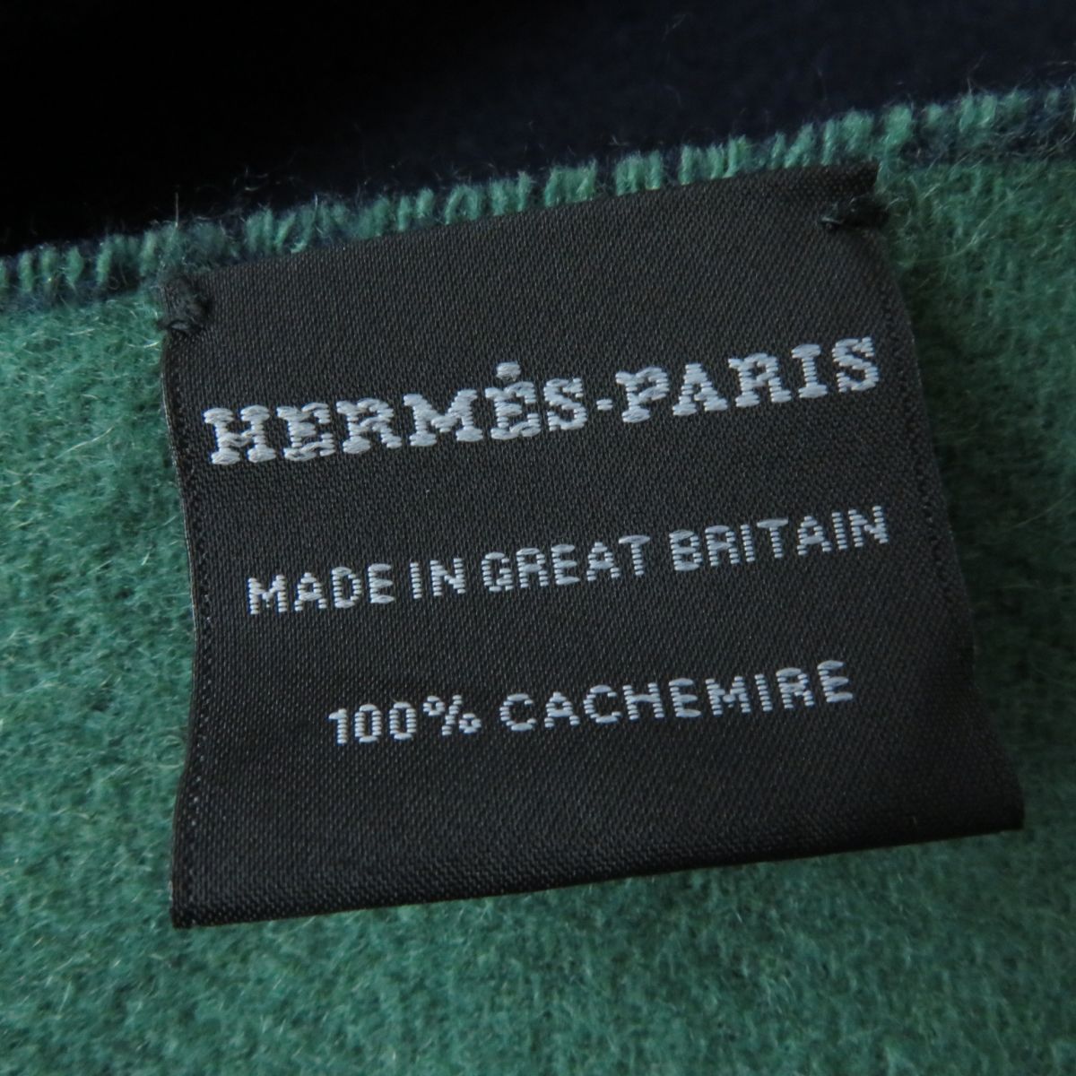 HERMES Stall Main: 100% cashmere Navy x green Women  d