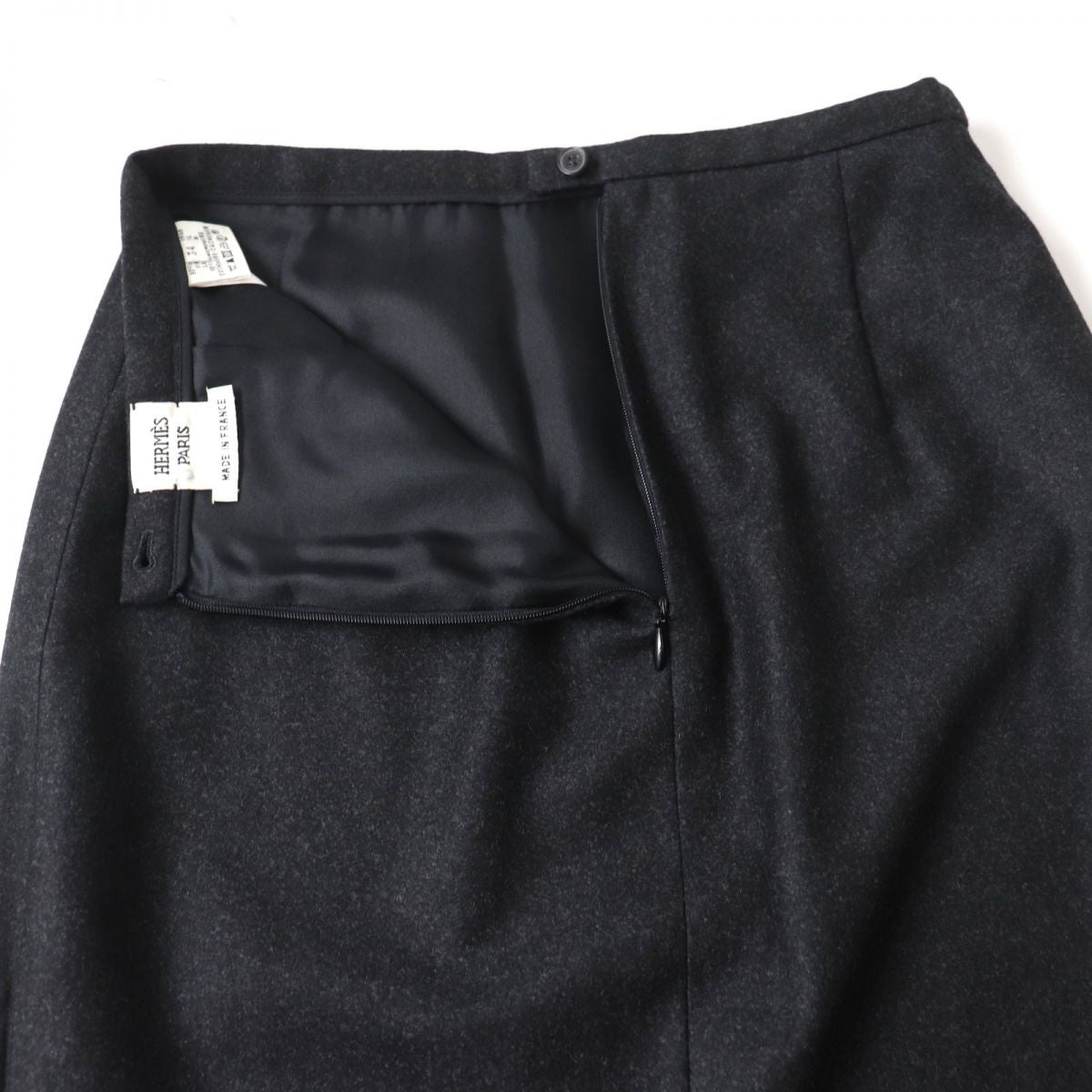 HERMES skirt Outer: 90% wool, Outer: 10% cashmere, Lining: 100% silk Black type Women 34  d