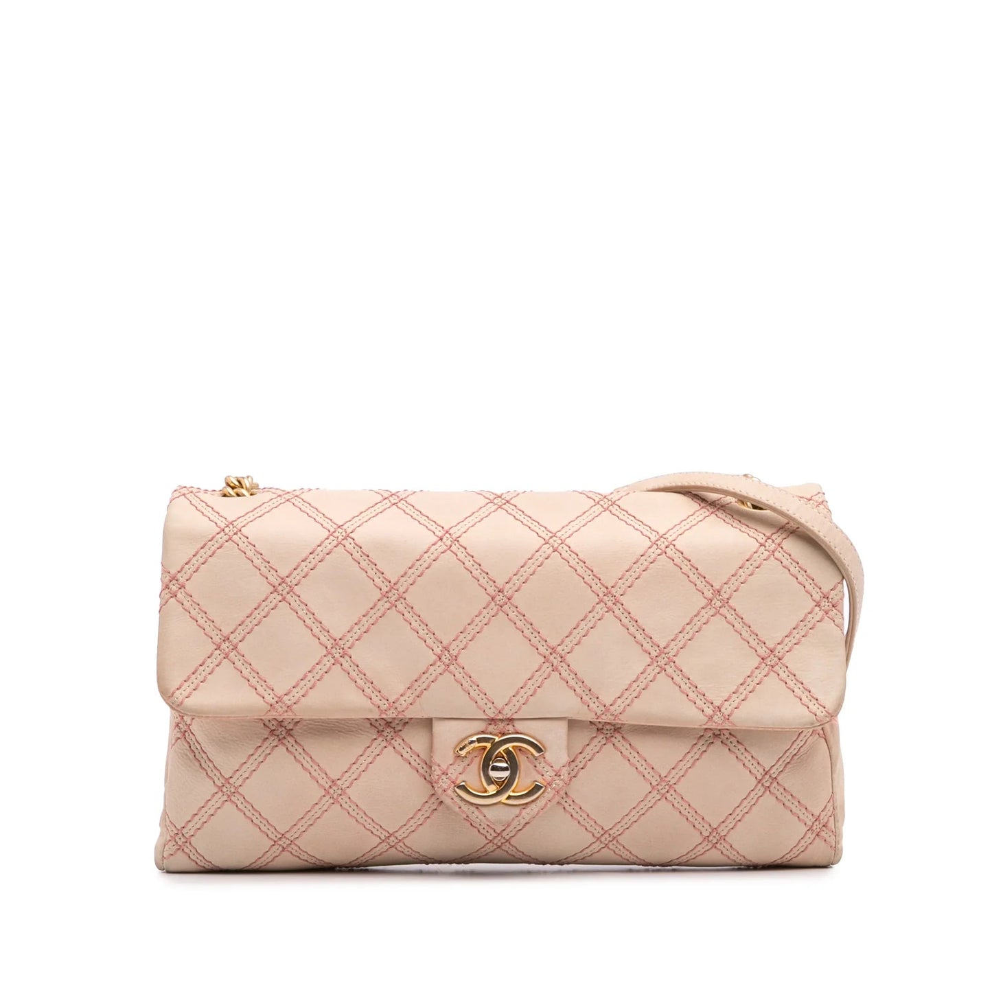 Brown Chanel Jumbo Quilted Calfskin Triple Stitched Flap Crossbody Bag