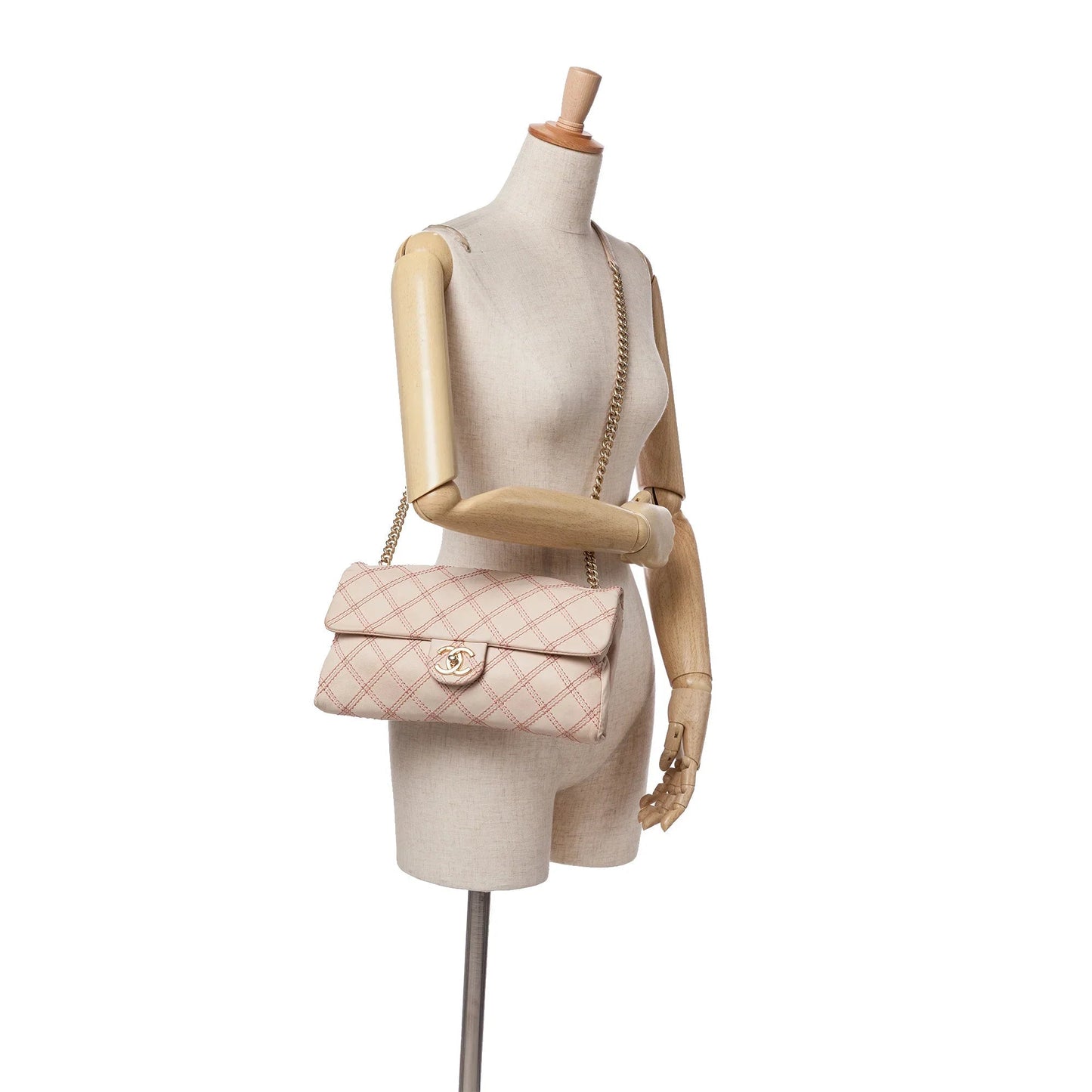 Brown Chanel Jumbo Quilted Calfskin Triple Stitched Flap Crossbody Bag