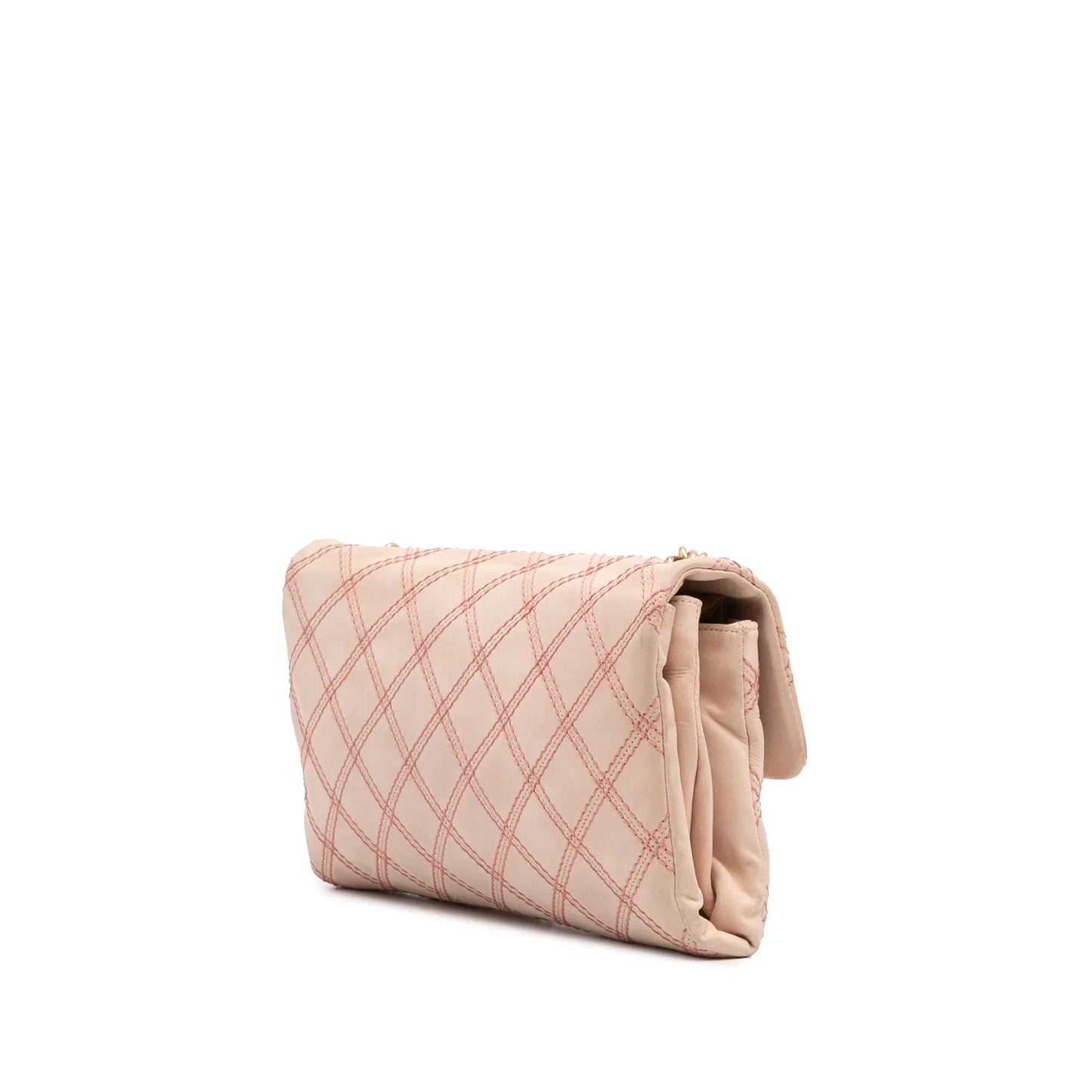 Brown Chanel Jumbo Quilted Calfskin Triple Stitched Flap Crossbody Bag