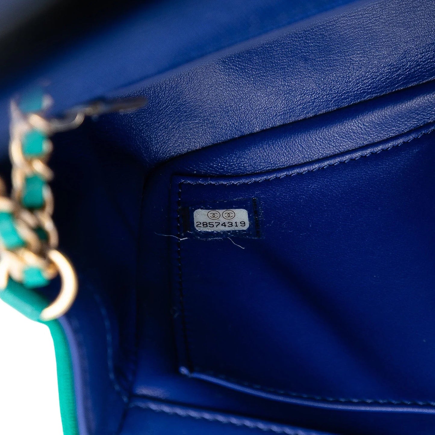 Blue Chanel Small Jersey CC Filigree Flap Crossbody Bag