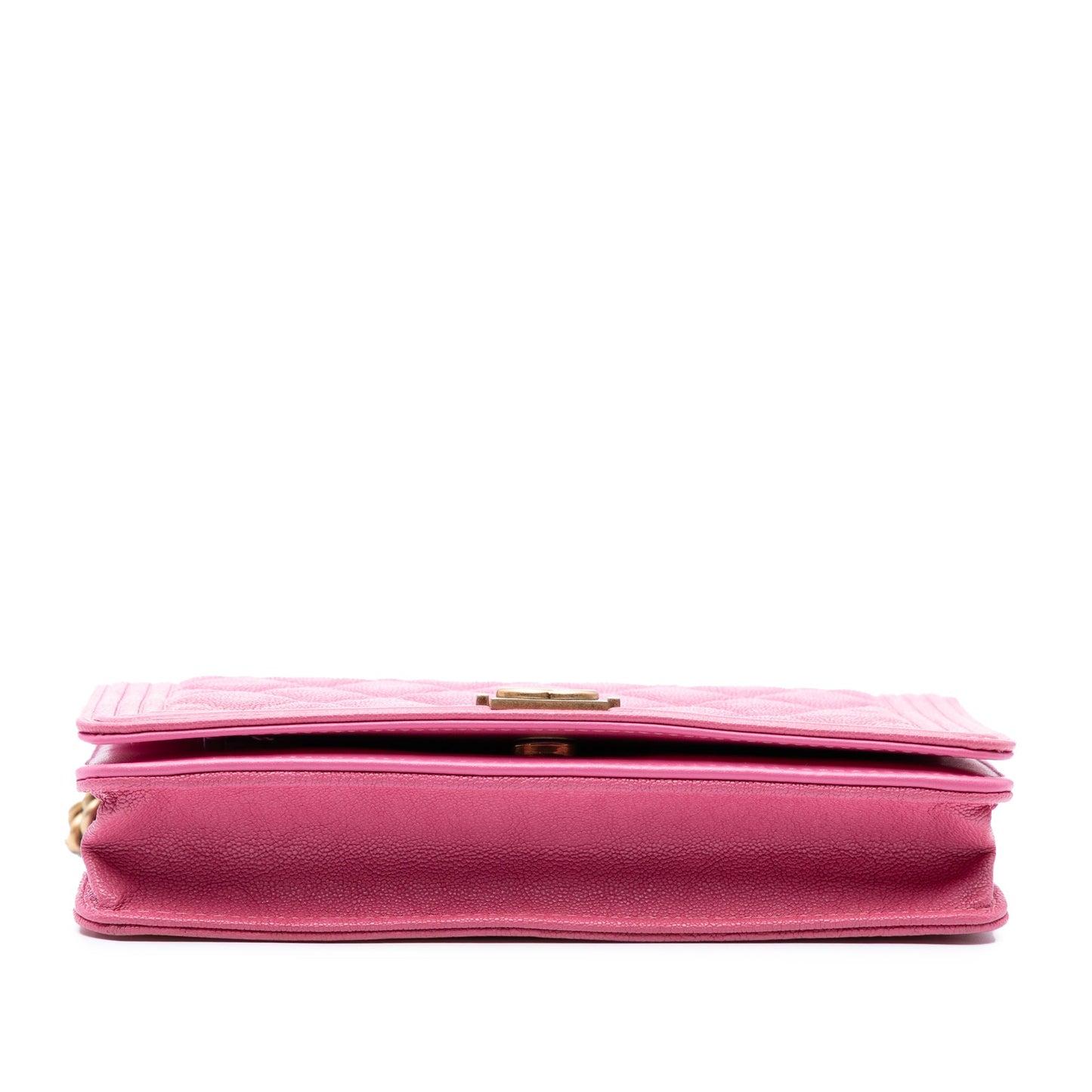 Pink Chanel Small Quilted Caviar Boy Flap Crossbody Bag