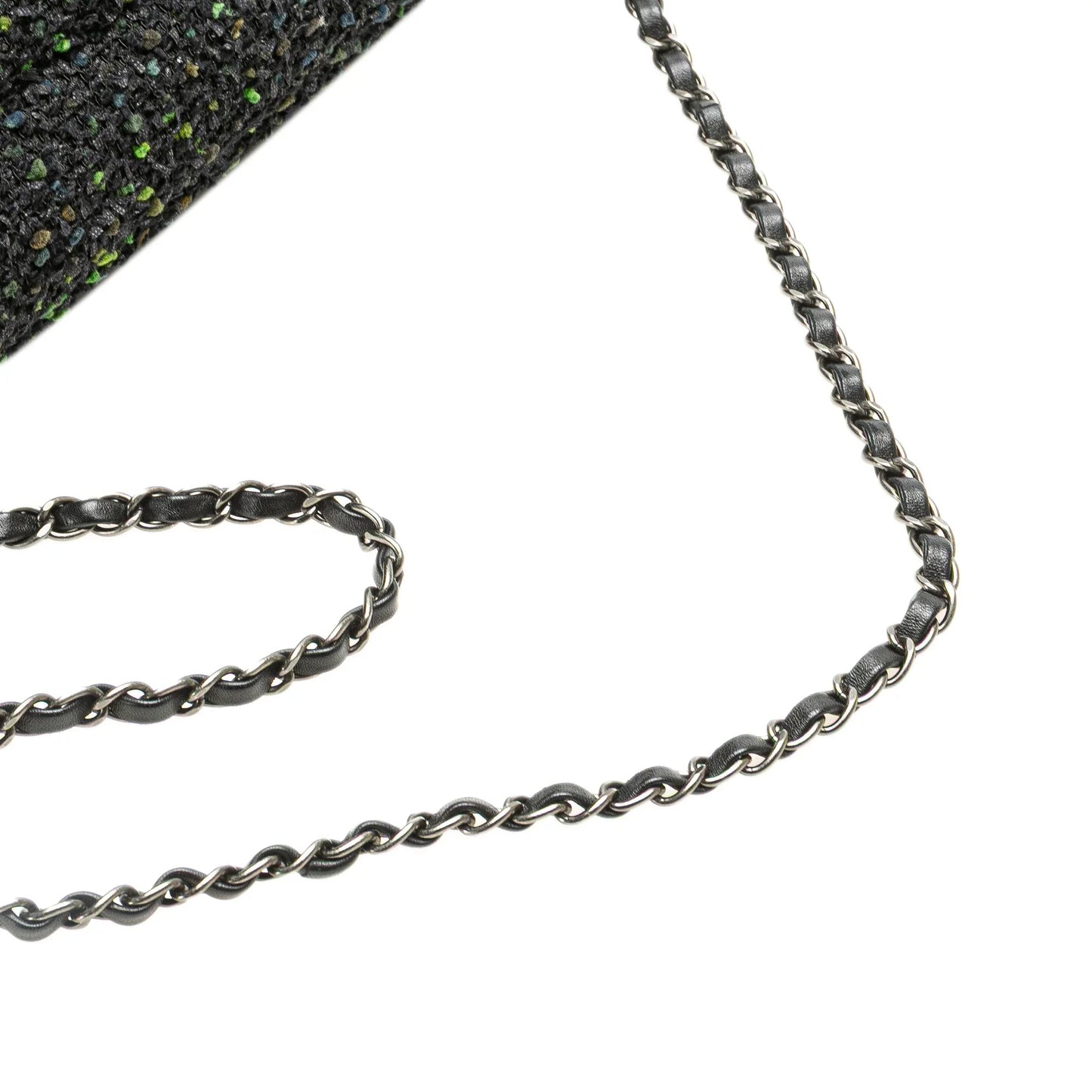 Black Chanel CC Tweed Flap Shoulder Bag