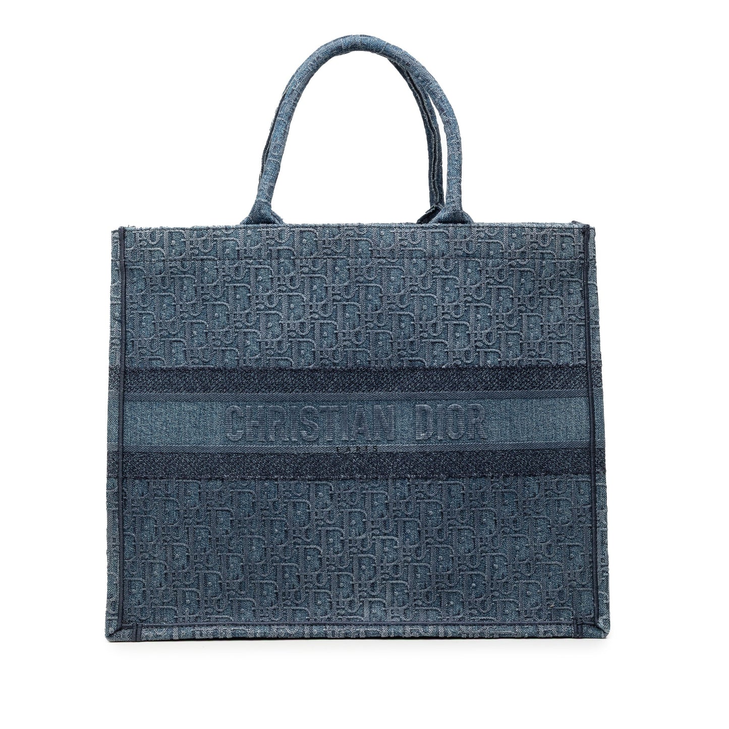 Blue Dior Large Oblique Denim Book Tote