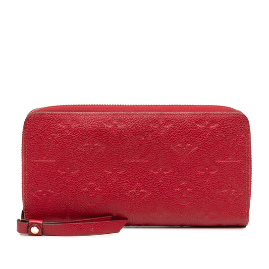 Red Louis Vuitton Monogram Empreinte Zippy Long Wallet