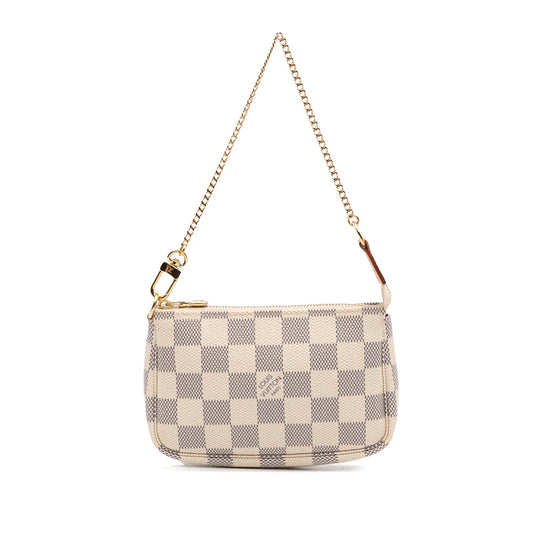 White Louis Vuitton Damier Azur Mini Pochette Accessoires Handbag