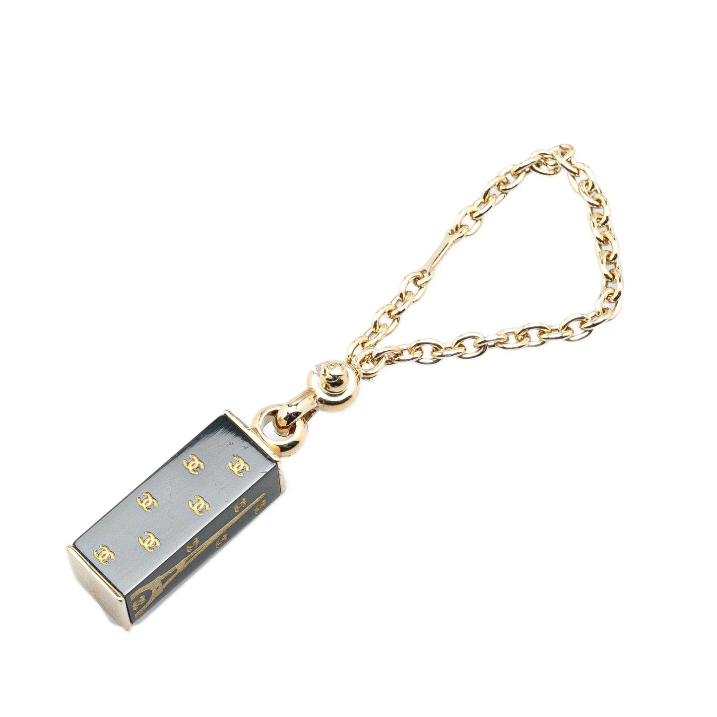 Black Chanel Enamel Eiffel Tower Bag Charm Key Chain