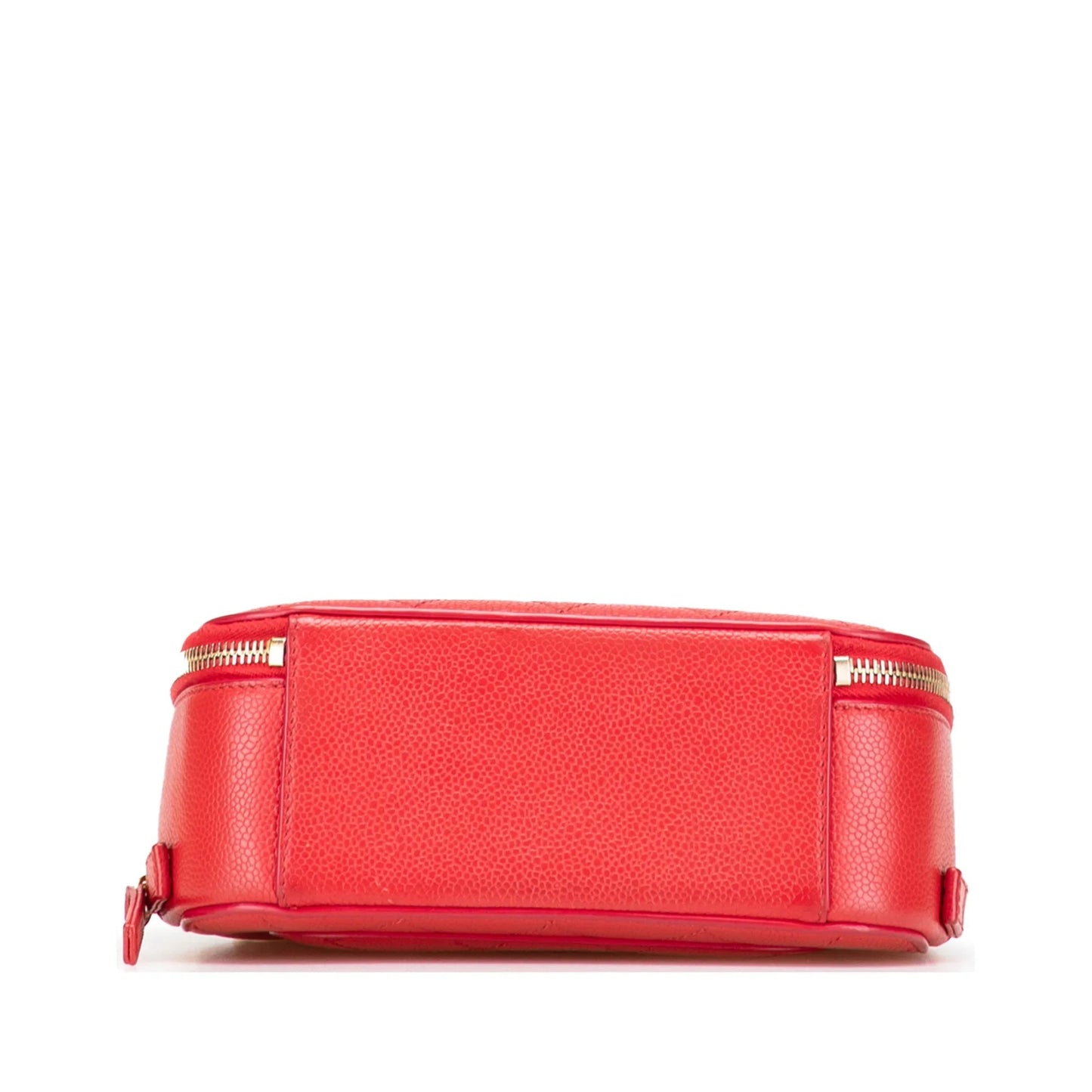 Red Chanel Small Quilted Caviar Top Handle Camera Bag Satchel