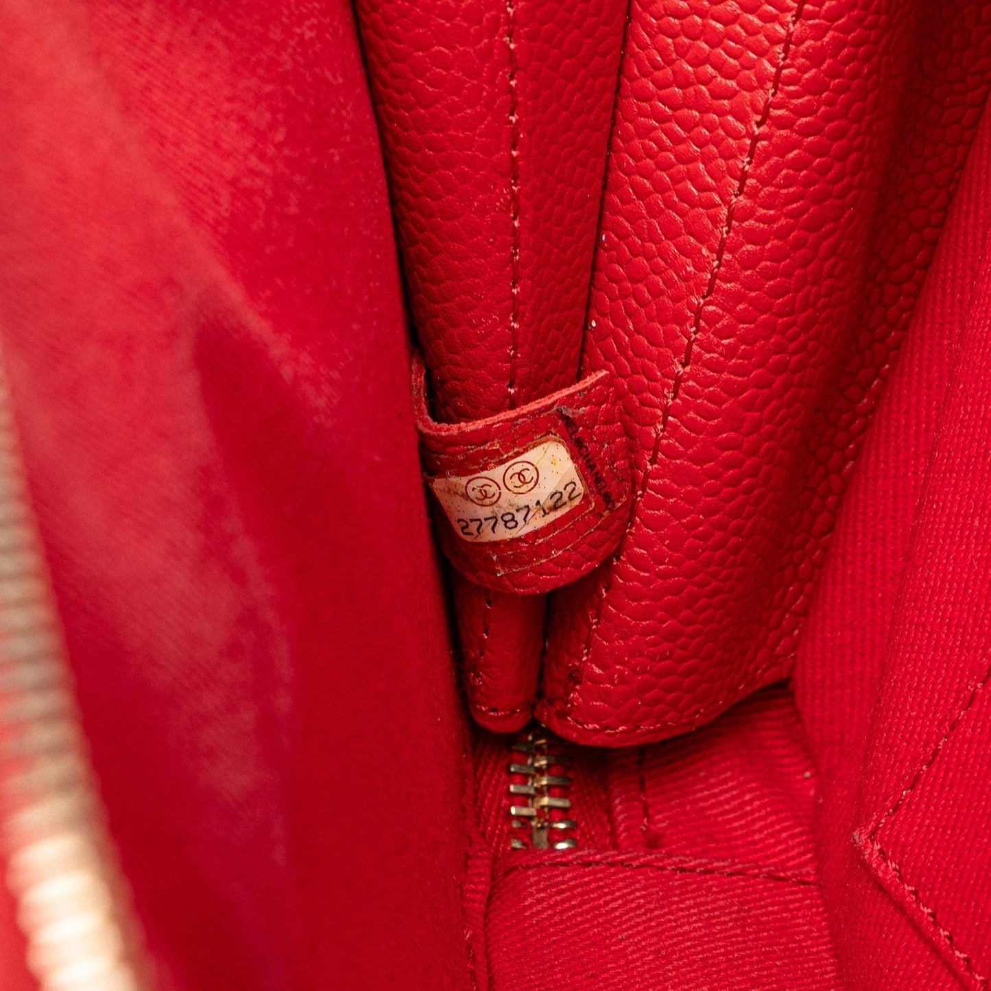 Red Chanel Small Quilted Caviar Top Handle Camera Bag Satchel