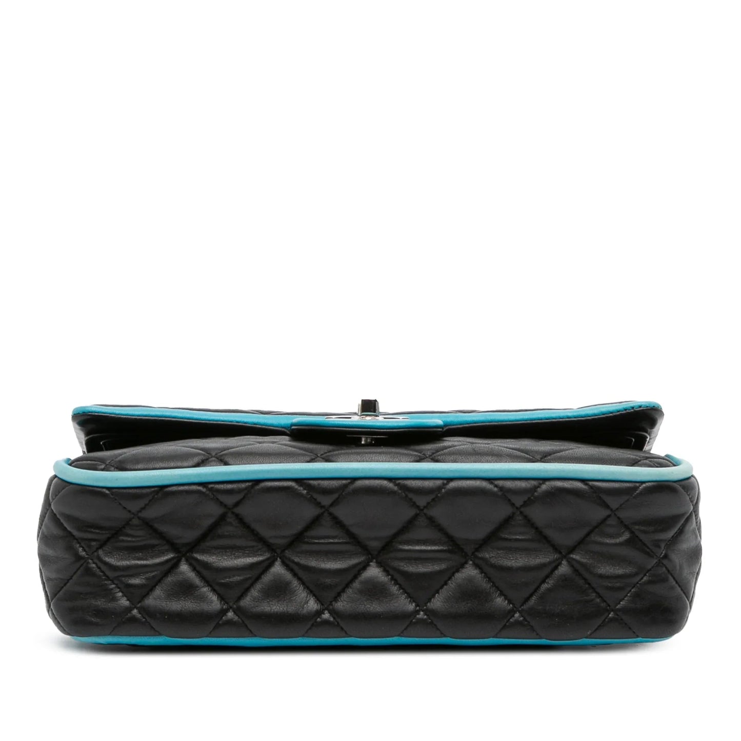 Black Chanel Medium Classic Bicolor Quilted Lambskin Double Flap Shoulder Bag