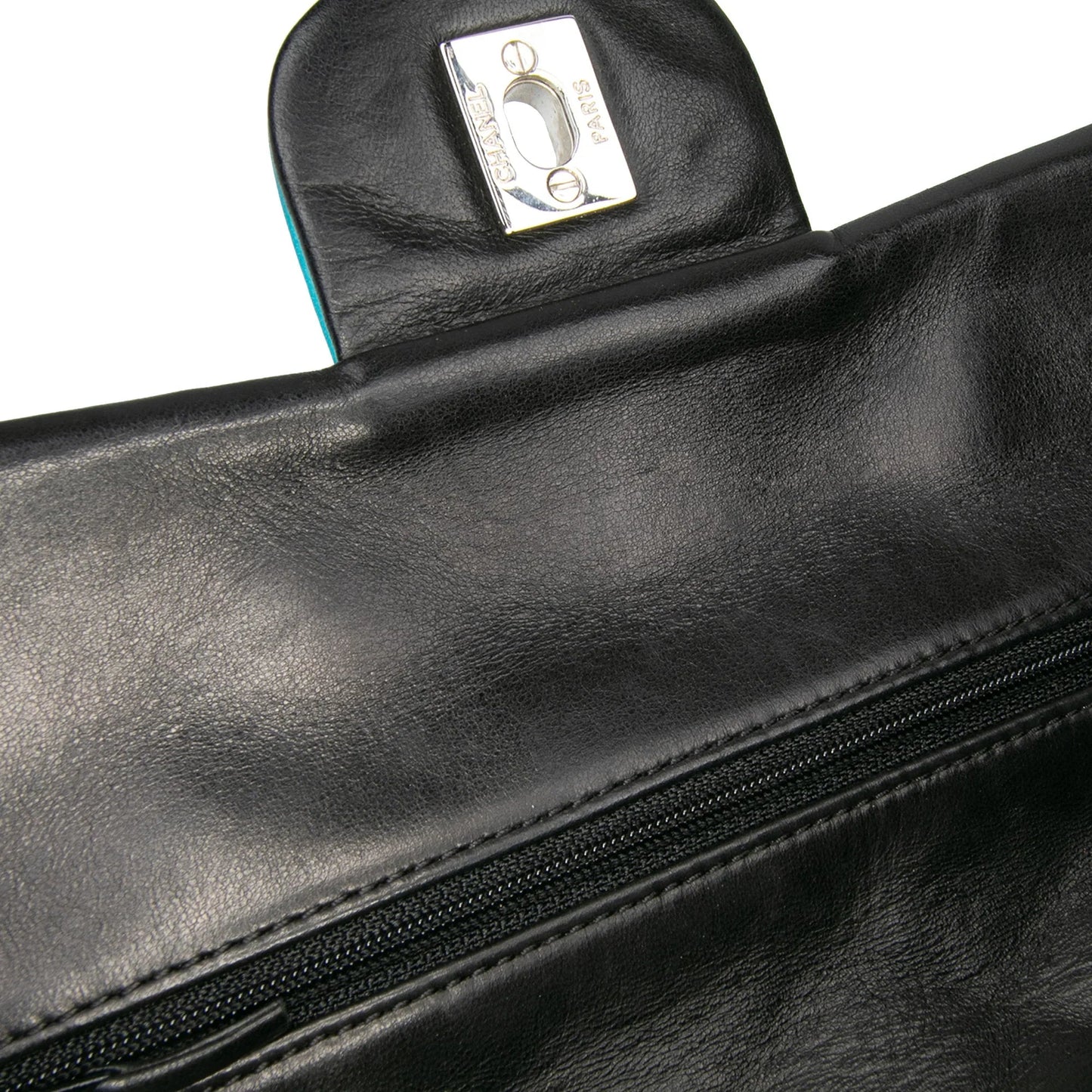 Black Chanel Medium Classic Bicolor Quilted Lambskin Double Flap Shoulder Bag