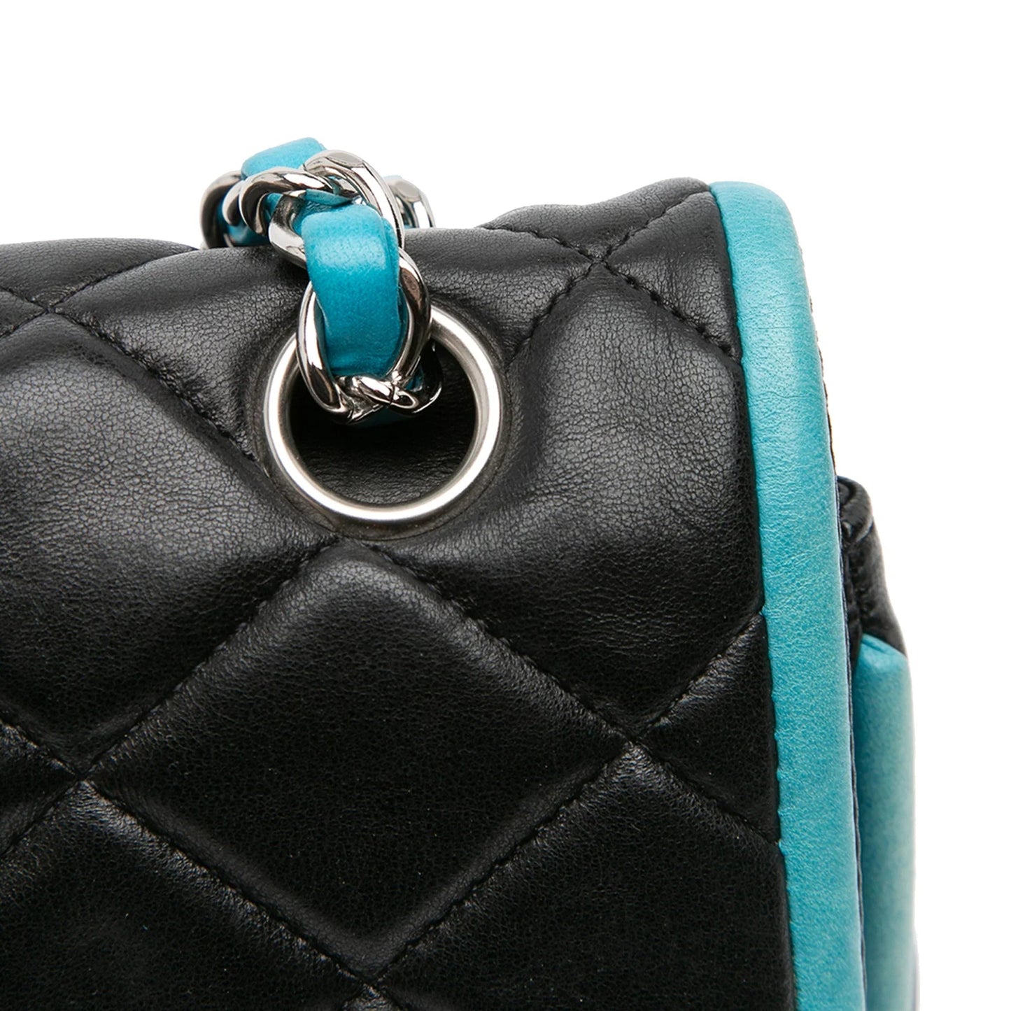 Black Chanel Medium Classic Bicolor Quilted Lambskin Double Flap Shoulder Bag