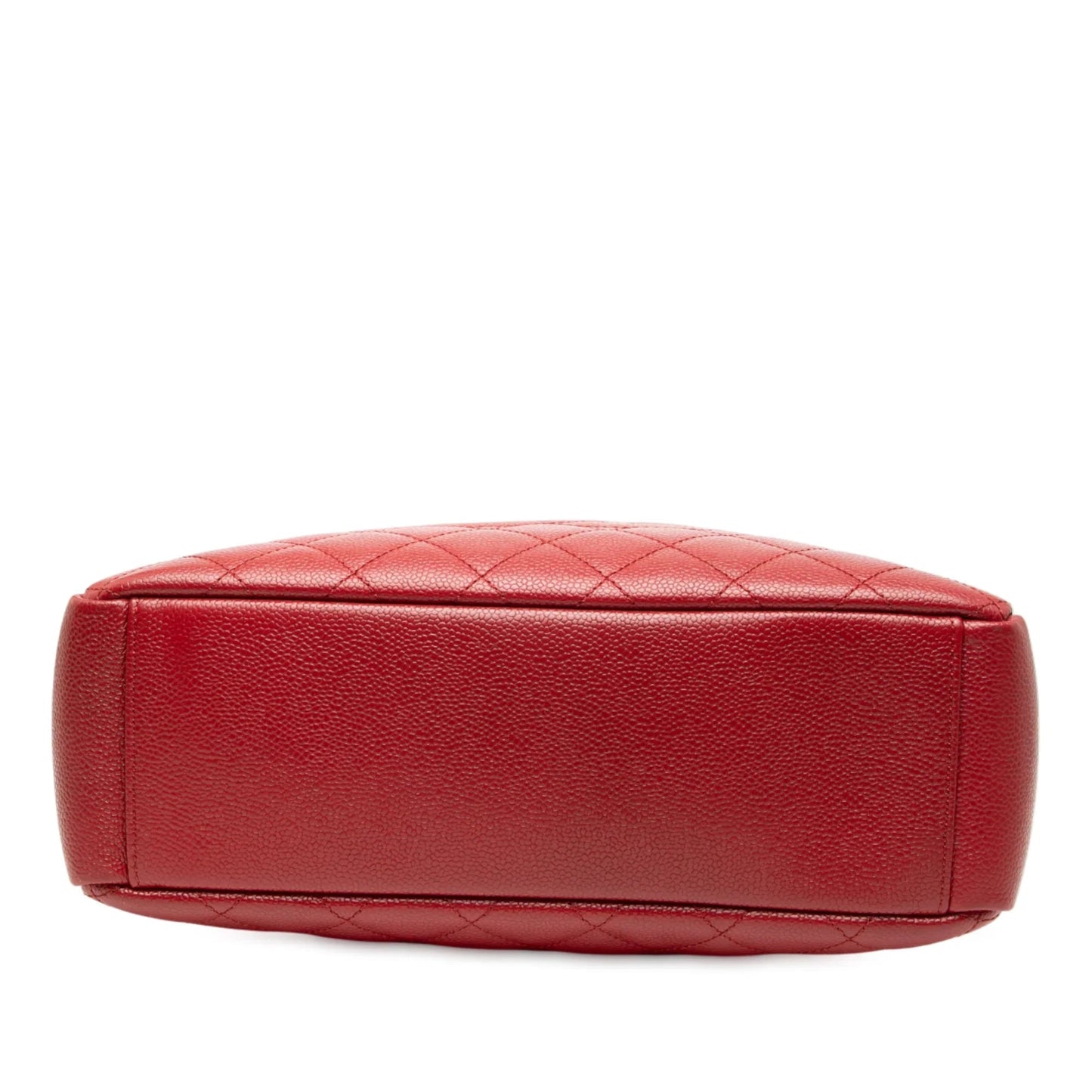 Red Chanel Caviar Vertical Grand Shopping Tote
