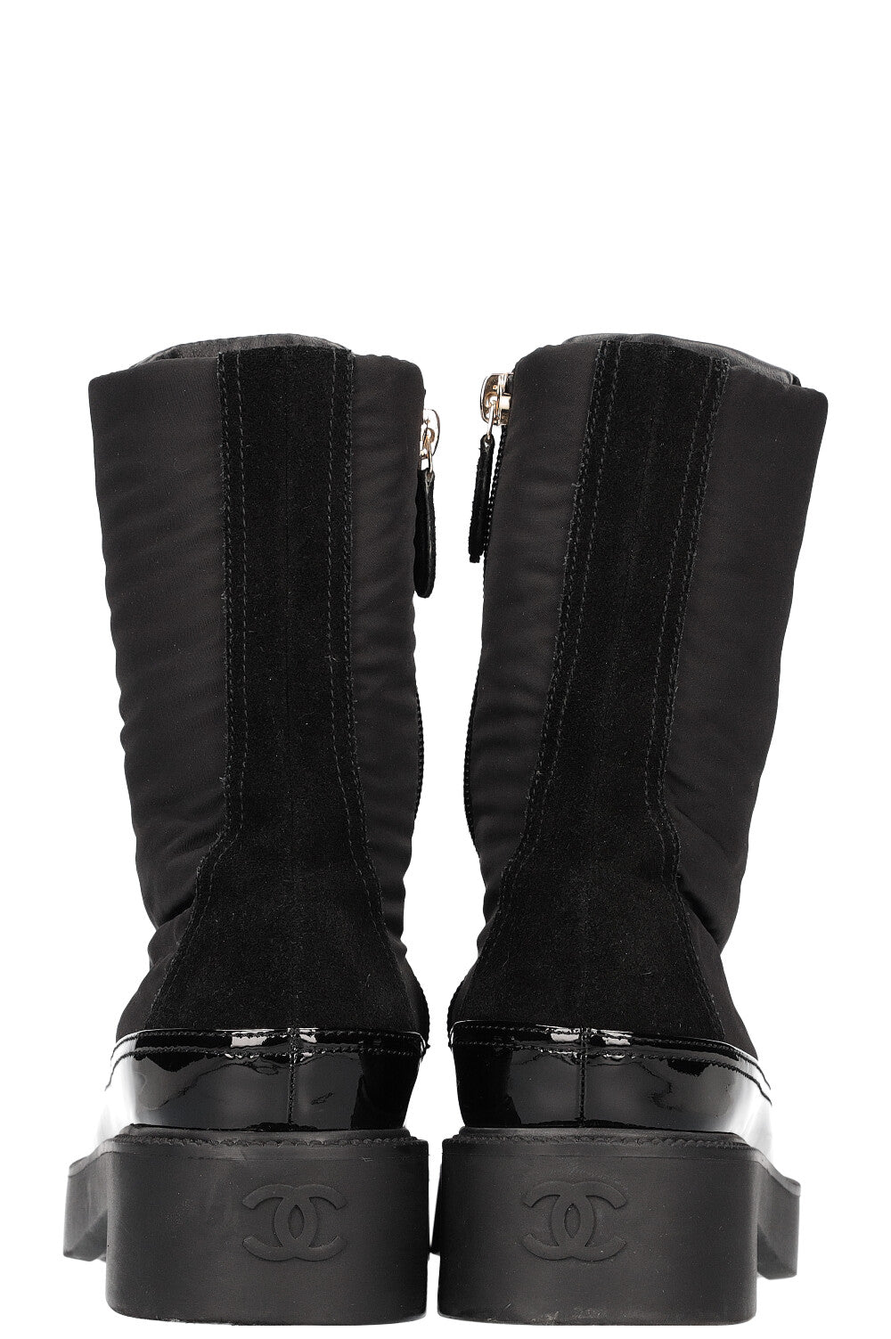 CHANEL Restless Lace Up Boots Black