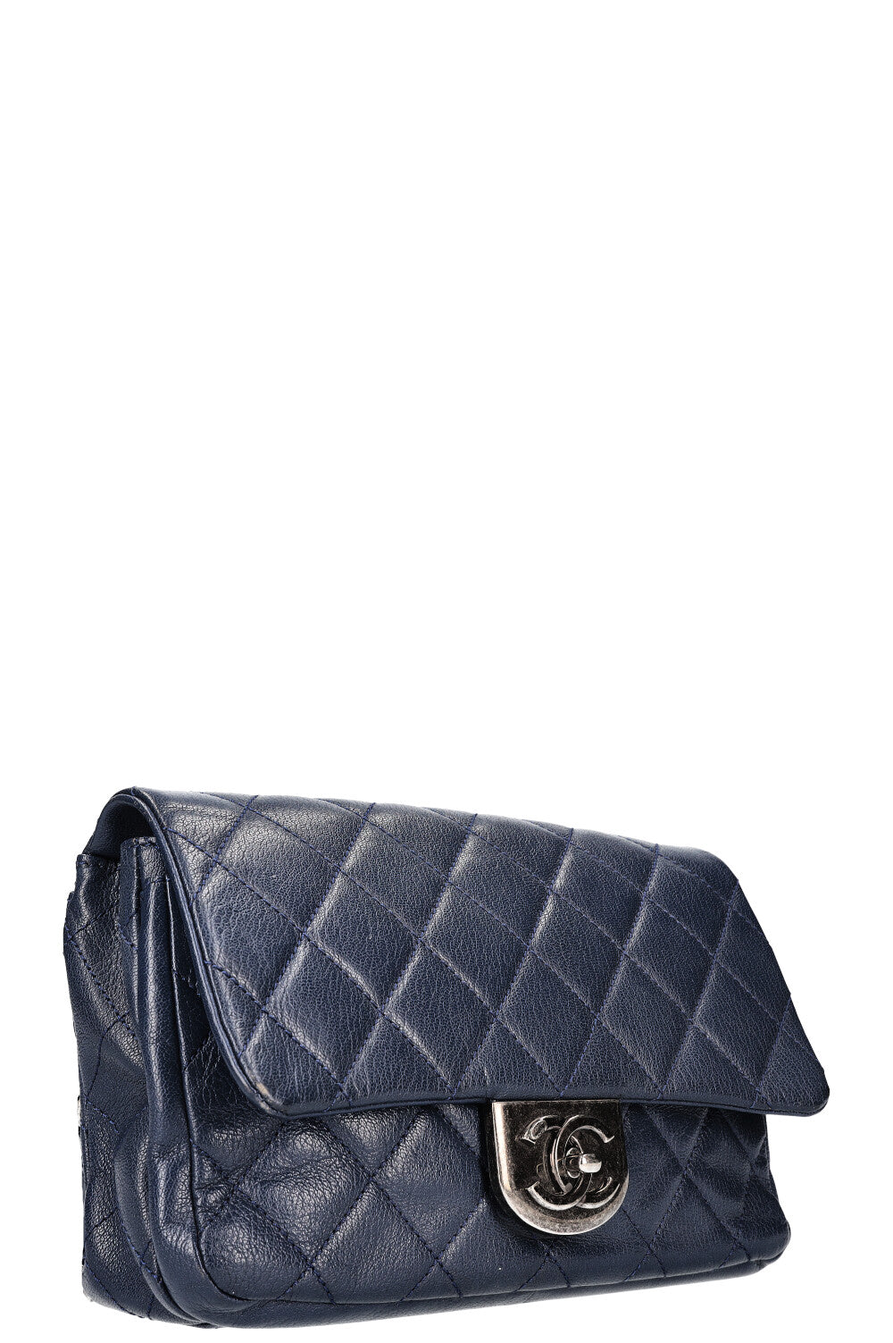 CHANEL Double Carry Chain Waist Bag Blue