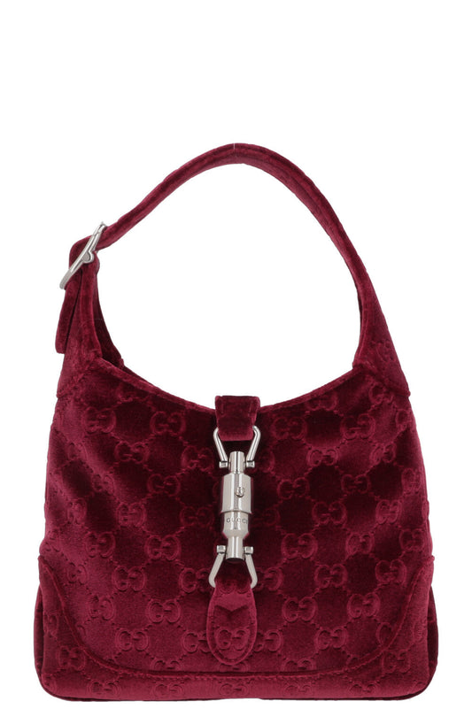 GUCCI Mini Jackie 1961 Velvet Jacquard Burgundy