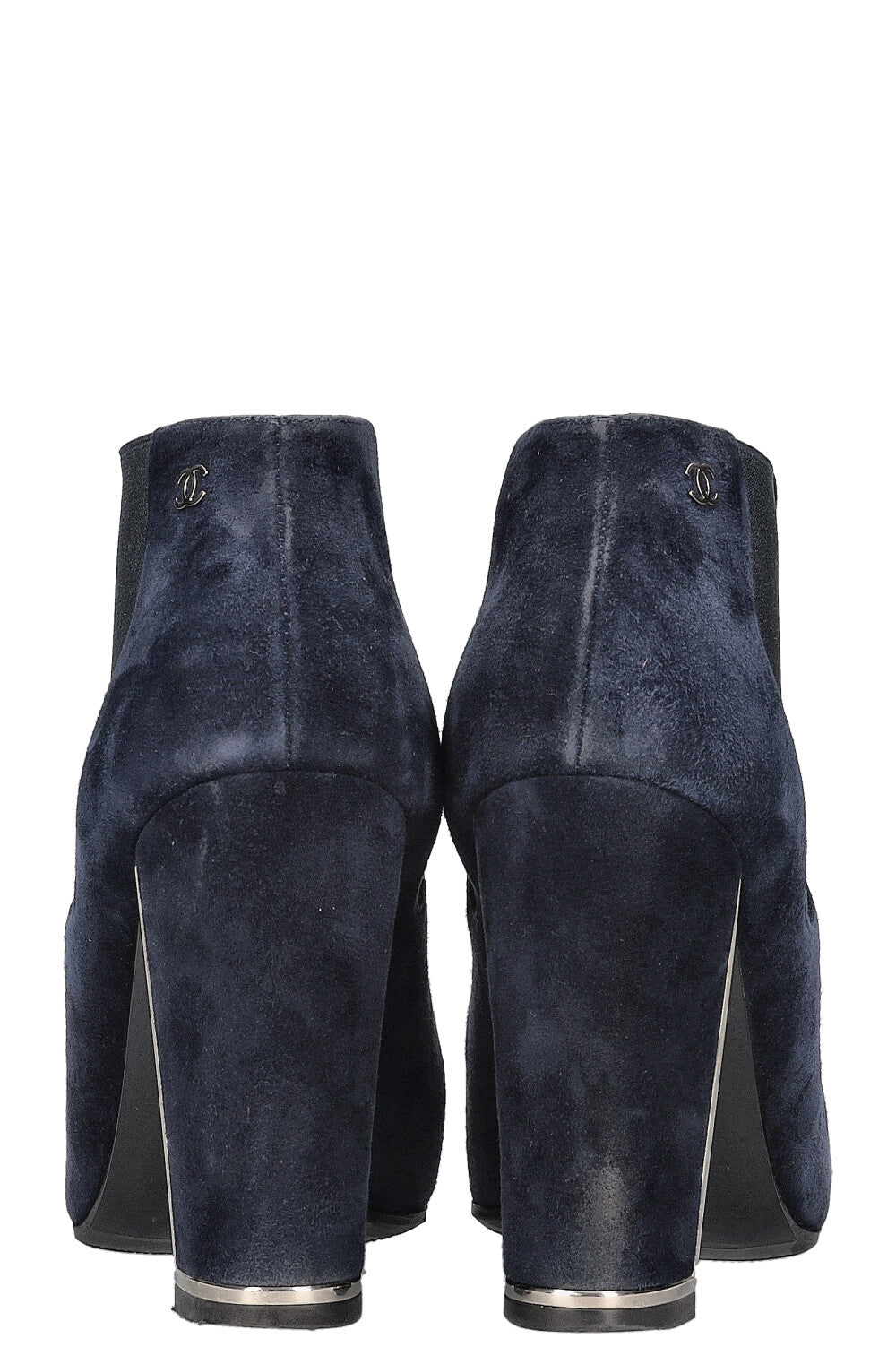 CHANEL Chelsea Boots Suede Navy