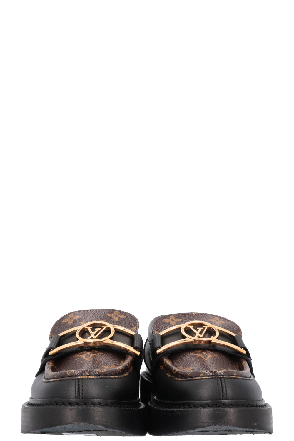 LOUIS VUITTON Academy Flats Leather MNG Black