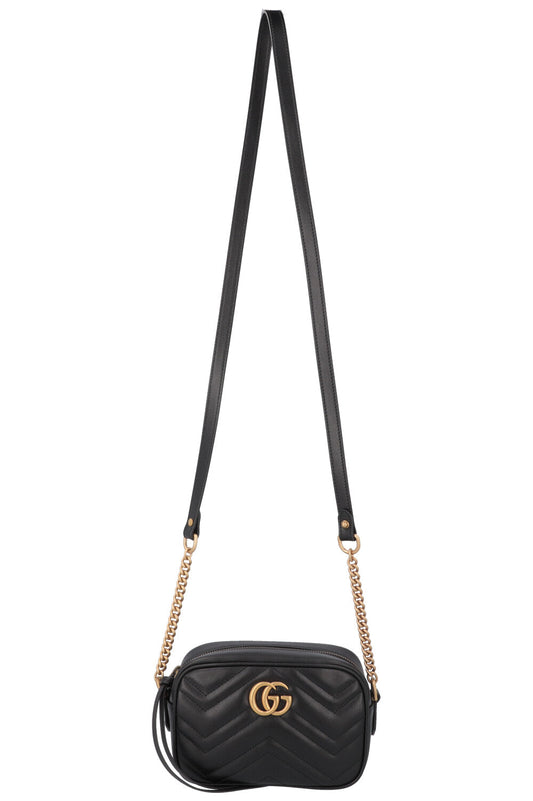 GUCCI Small Marmont Quilted Crossbody Bag Black