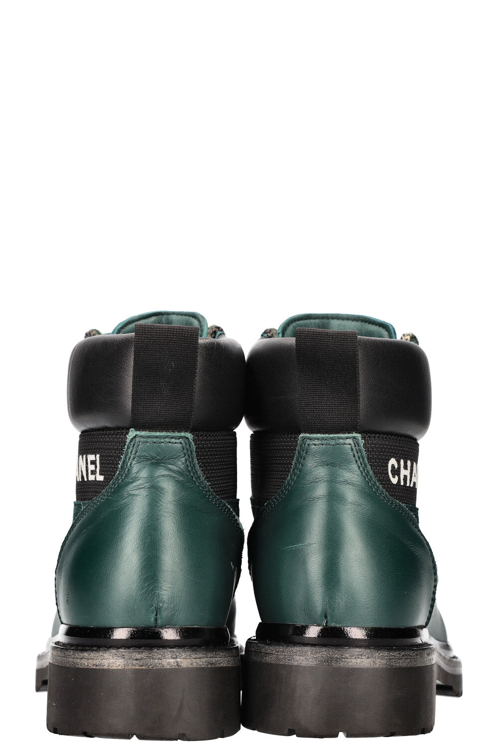 CHANEL Hiking Boots Suede Petrol