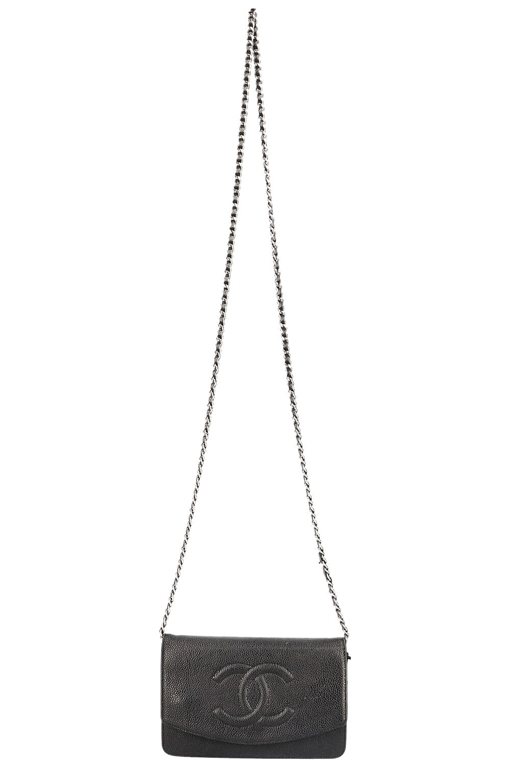 CHANEL WOC CC Logo Caviar Leather Black