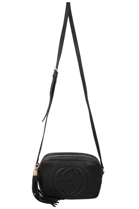 GUCCI Soho Disco Crossbody Bag Leather Black