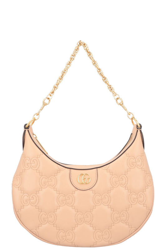 GUCCI Half Moon Metelassé Bag Powder Rose