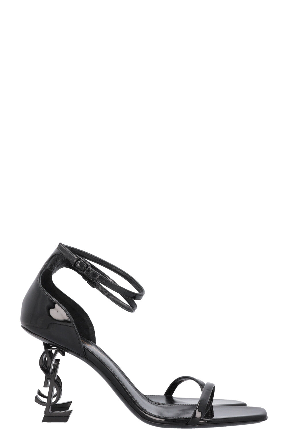 SAINT LAURENT Opyum 85 Sandals Patent Black