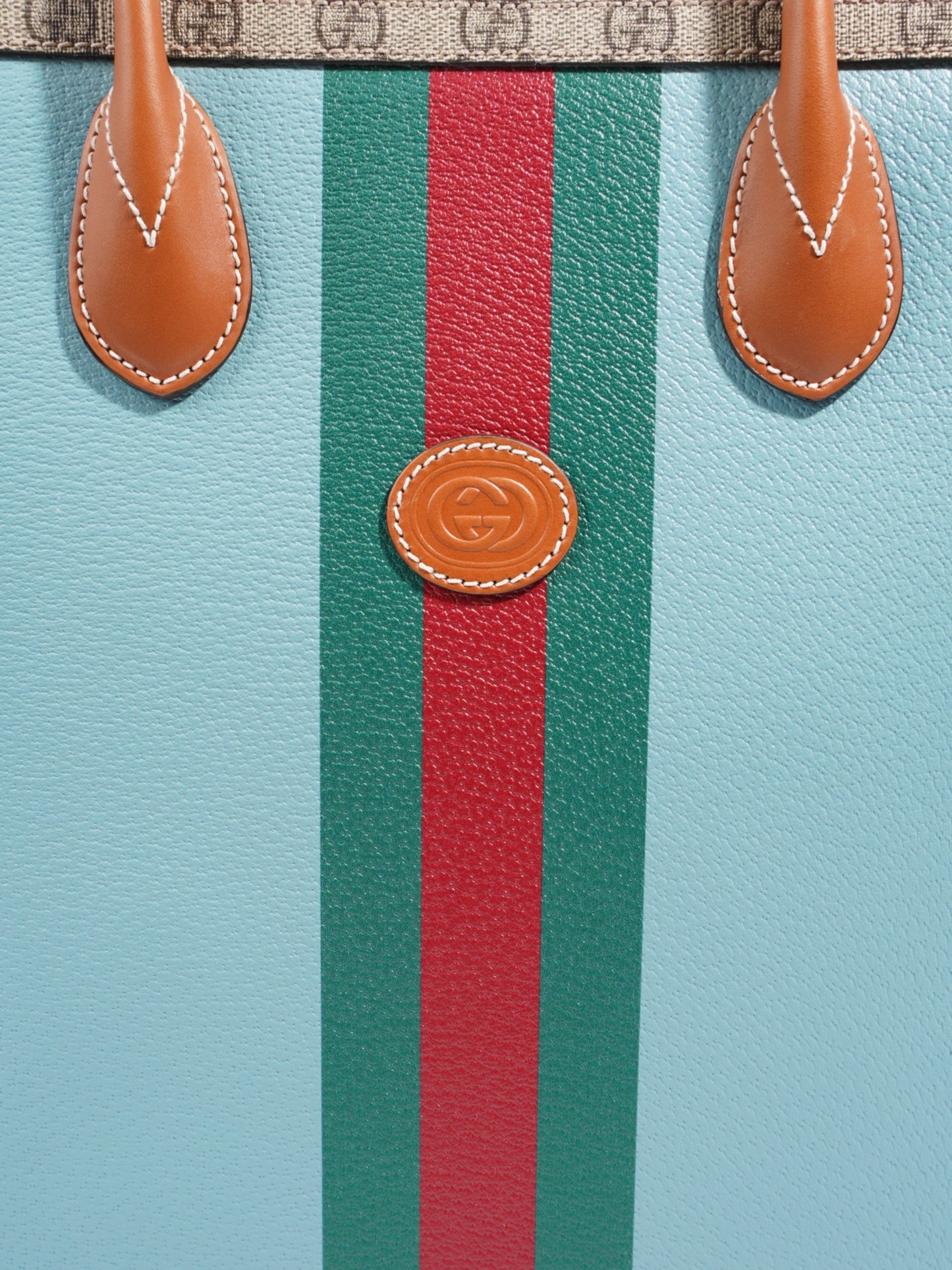 Gucci Interlocking G Web Tote Lunar New Year Limited Edition GG Supreme / Blue / Brown Coated Canvas
