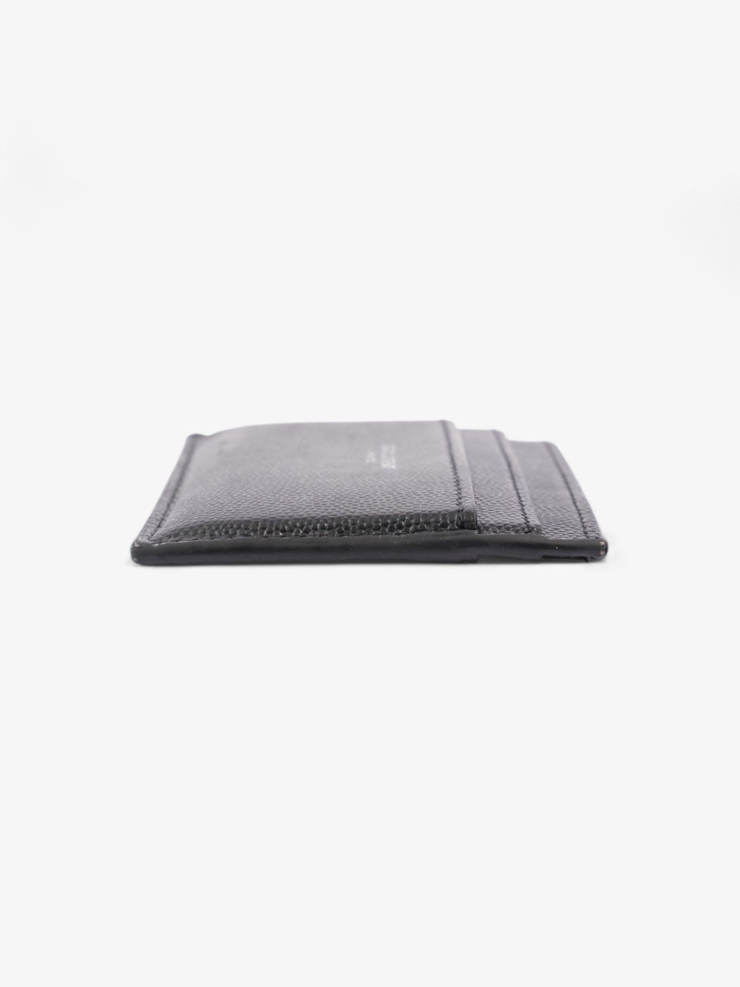 Saint Laurent Logo Card Holder Black Calfskin Leather