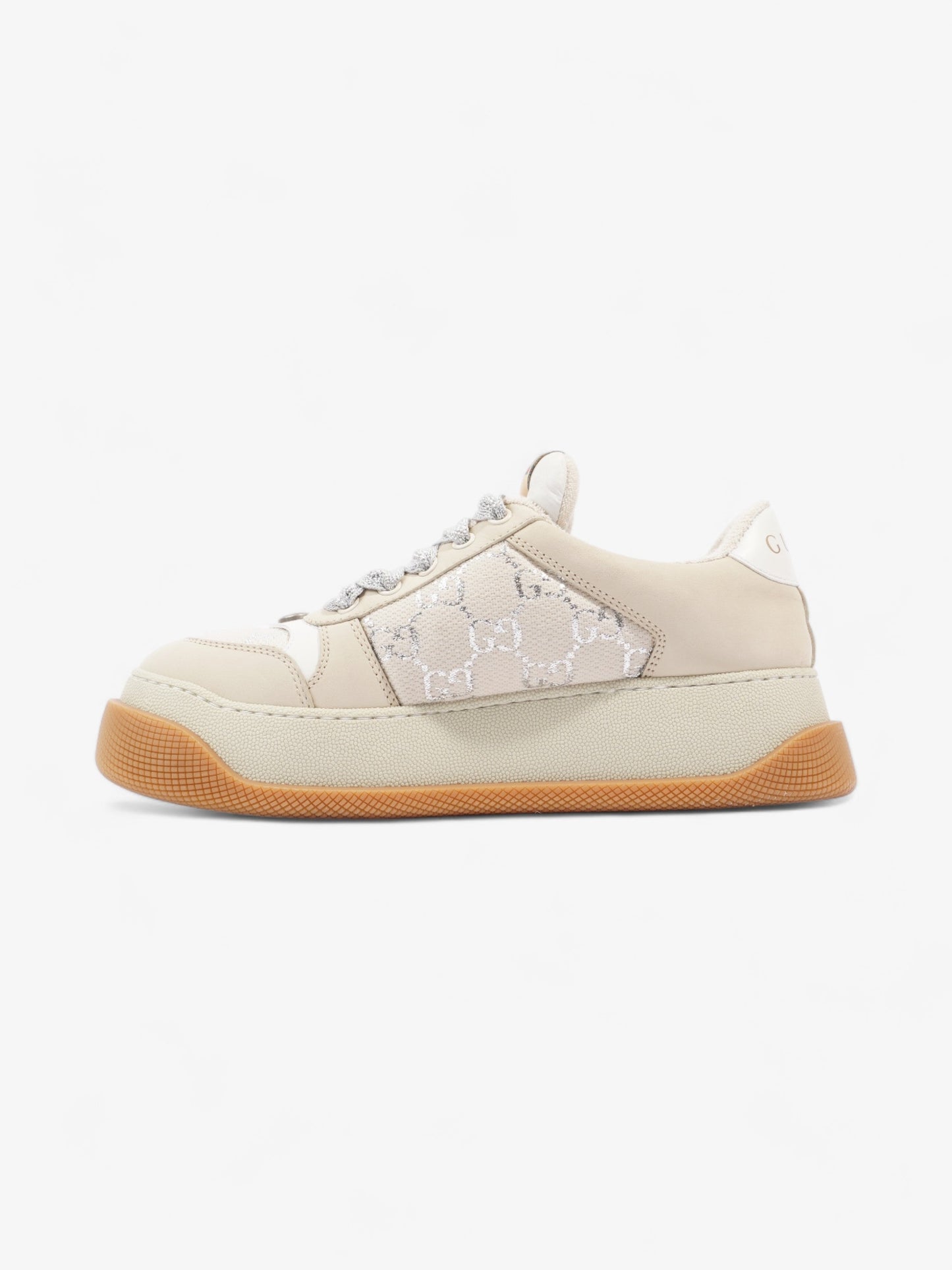 Gucci Screener GG Supreme / Beige / Silver Canvas EU 38 UK 5
