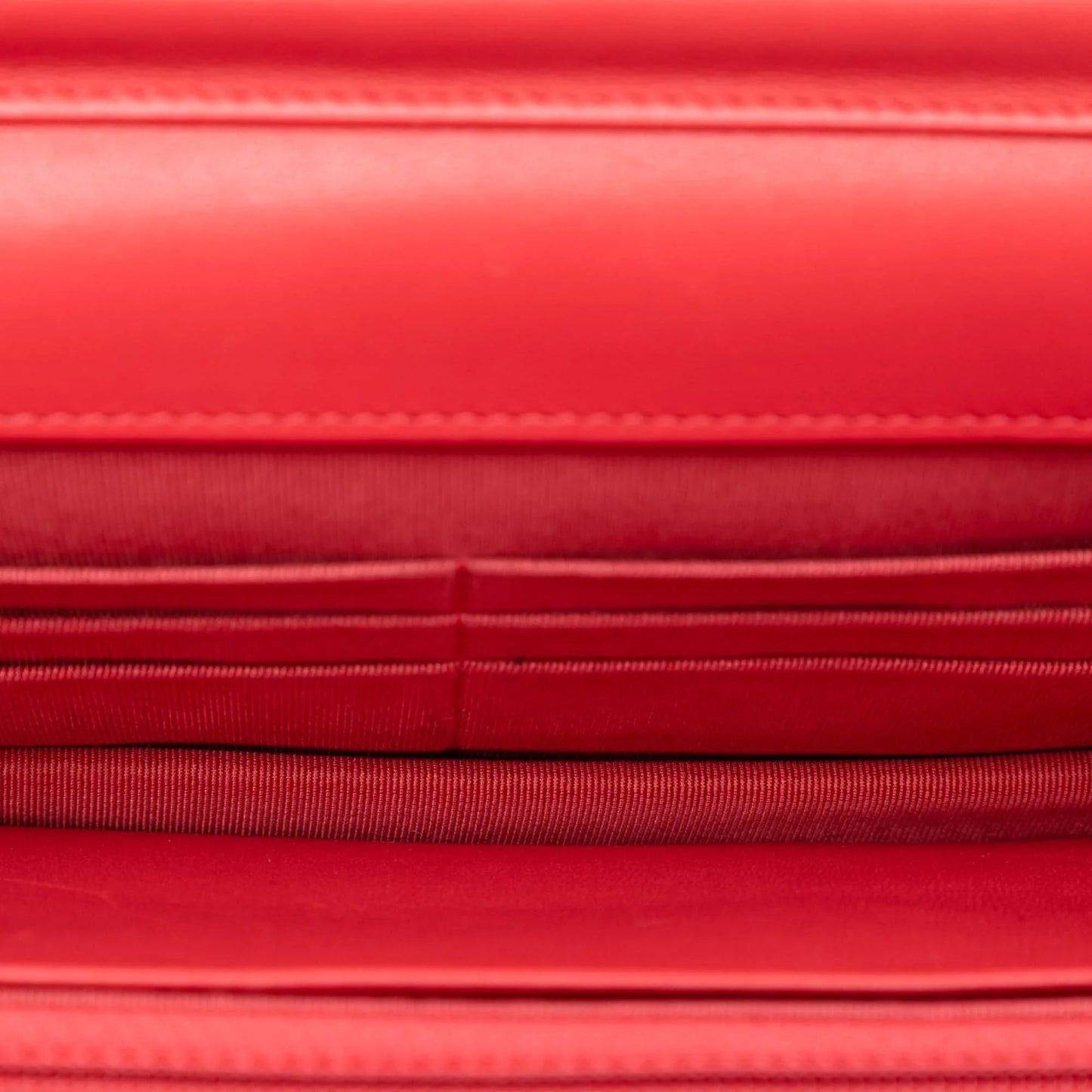 Red Chanel CC Quilted Lambskin Wallet on Chain Crossbody Bag