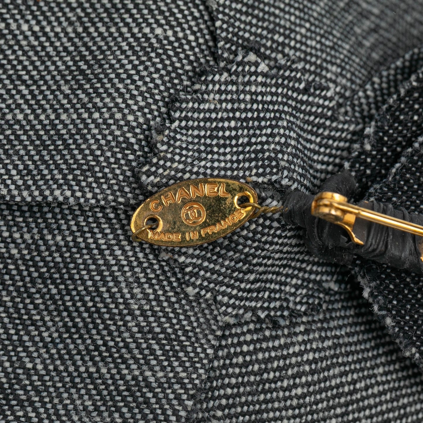 Gray Chanel Denim Camellia Brooch